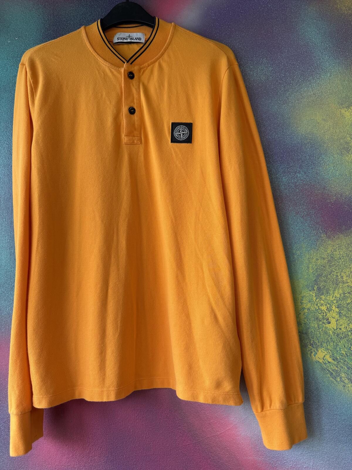 Other Stone Island Long Sleeve Henley T-Shirt / Polo - Orange Size US S / EU 44-46 / 1 - 1 Thumbnail