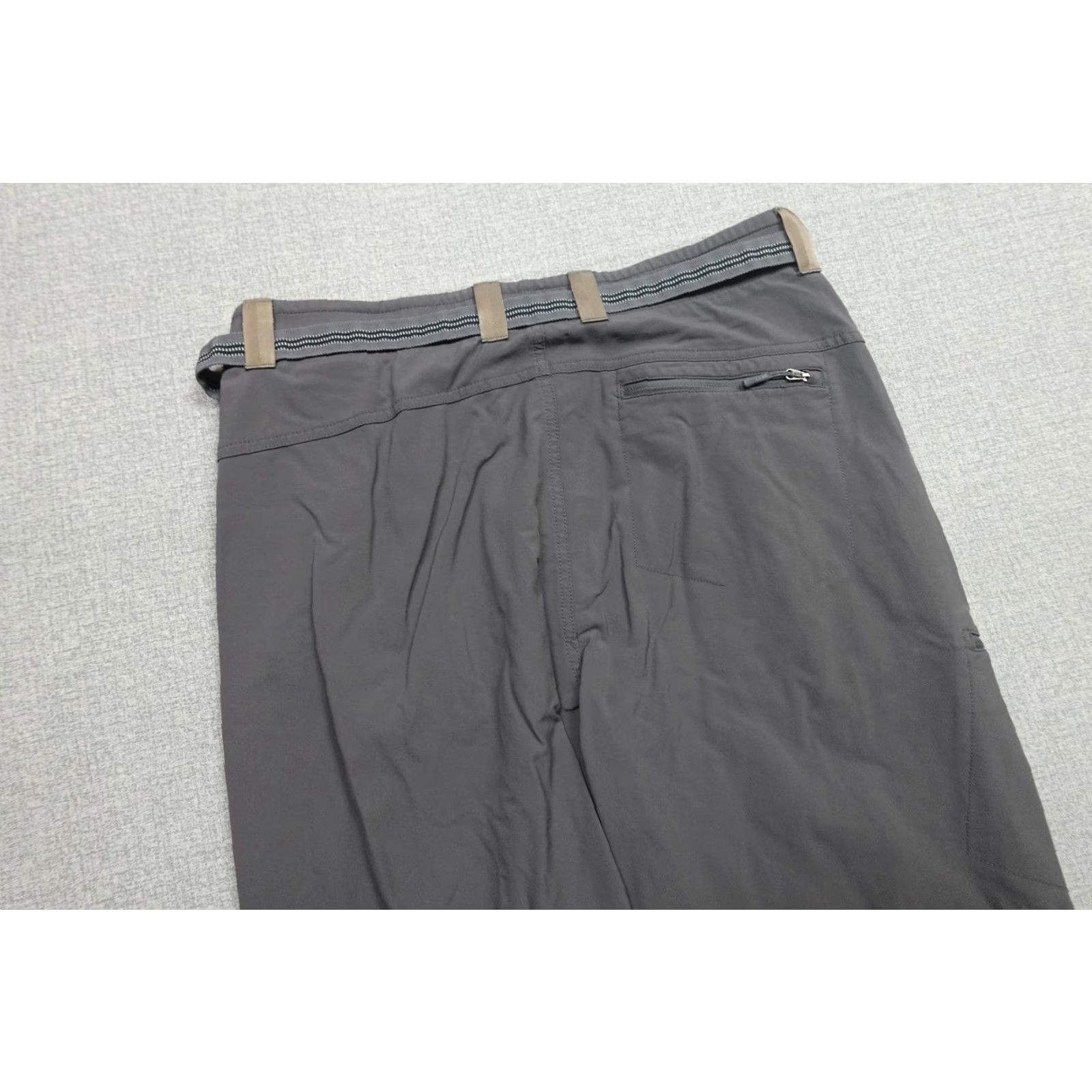 Vintage L.L.Bean Pants Mens 34x30 Gray Softshell Hiking Schoeller Dryskin Belted Stretch Size US 34 / EU 50 - 2 Thumbnail