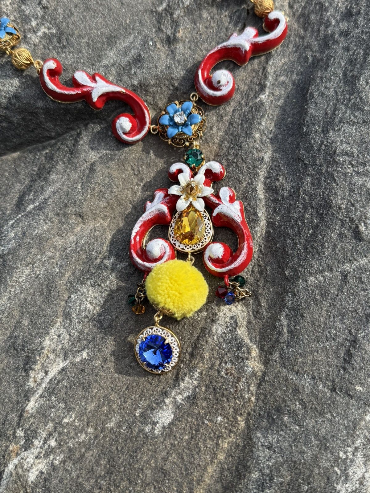 Dolce & Gabbana Dolce & Gabbana Taormina Embellished Pendant Necklace Size ONE SIZE - 2 Thumbnail
