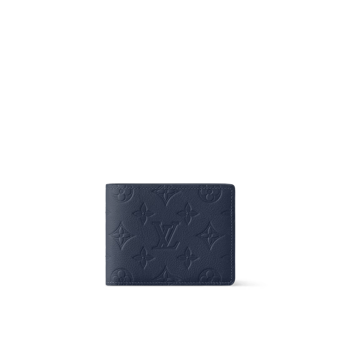 Leather × Louis Vuitton LOUIS VUITTON MULTIPLE WALLET NAVY