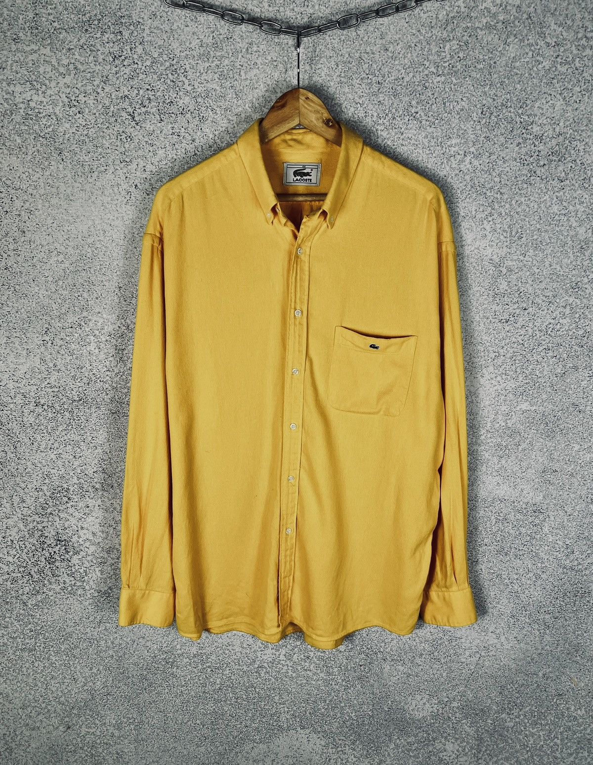 Lacoste Vintage Lacoste Corduroy Velvet Long Sleeve Shirt Size US XL / EU 56 / 4 - 1 Thumbnail