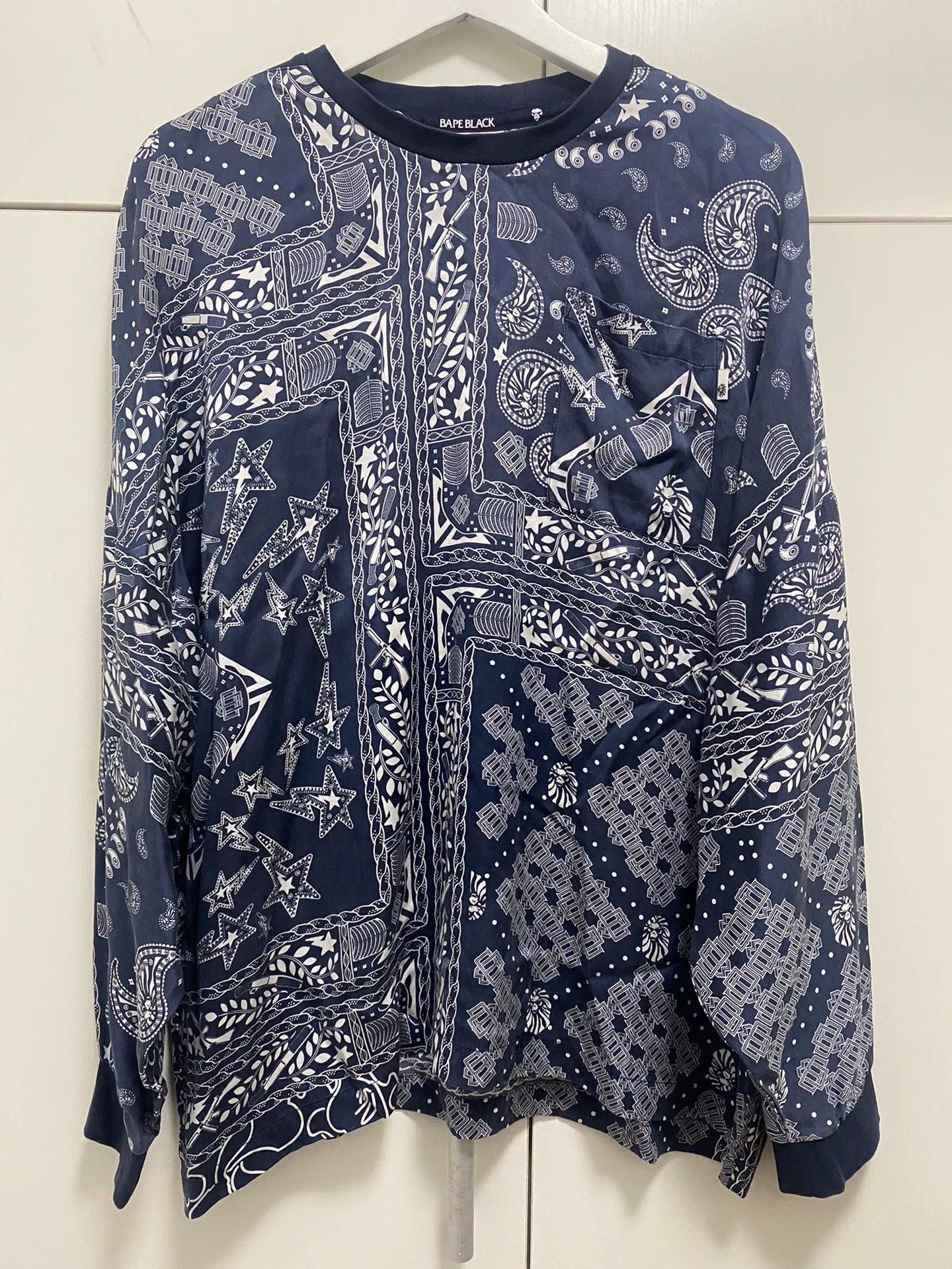 Bape BAPE BLACK Silk Paisley Long-Sleeve T-Shirt Size US S / EU 44-46 / 1 - 1 Thumbnail