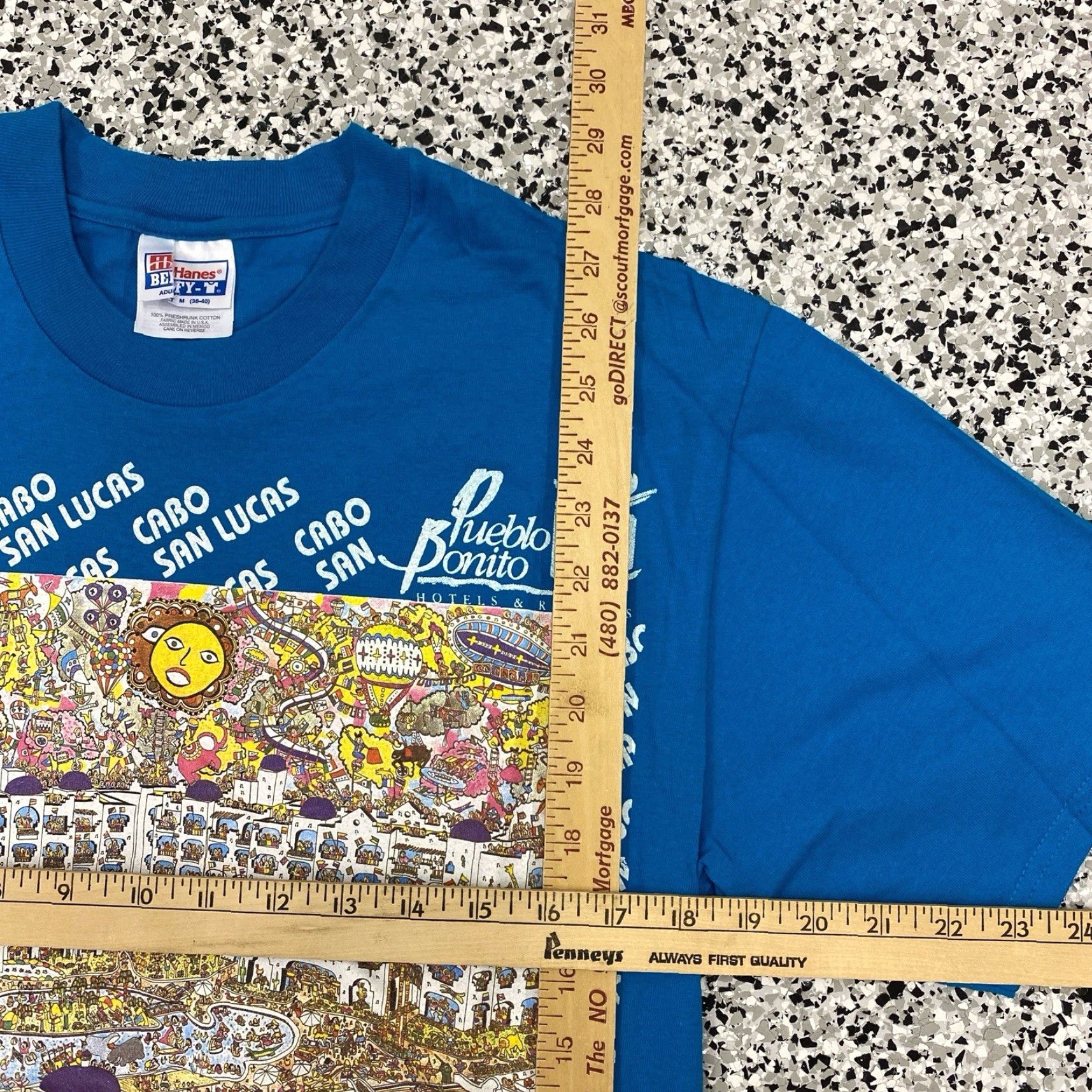 Hanes VINTAGE 1990s 90s Cabo San Lucas Mexico Hanes T-Shirt Medium Men Yellow Graphic Print 90s Lucas Tourist Shirt Mens Size US M / EU 48-50 / 2 - 2 Thumbnail
