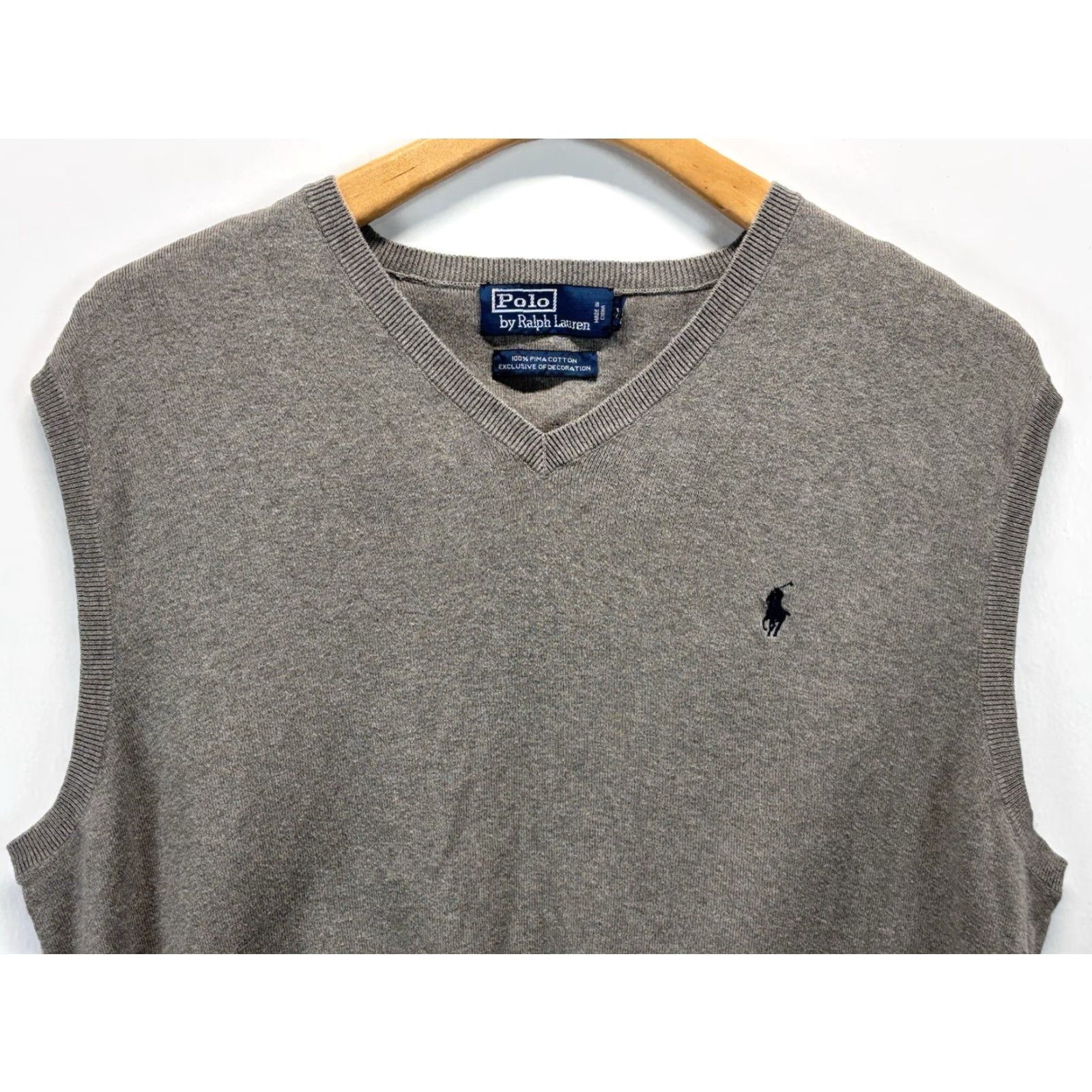 Polo Ralph Lauren VINTAGE Polo Ralph Lauren Sweater Vest Adult Extra Large Grey Pony Logo Mens Size US XL / EU 56 / 4 - 2 Thumbnail