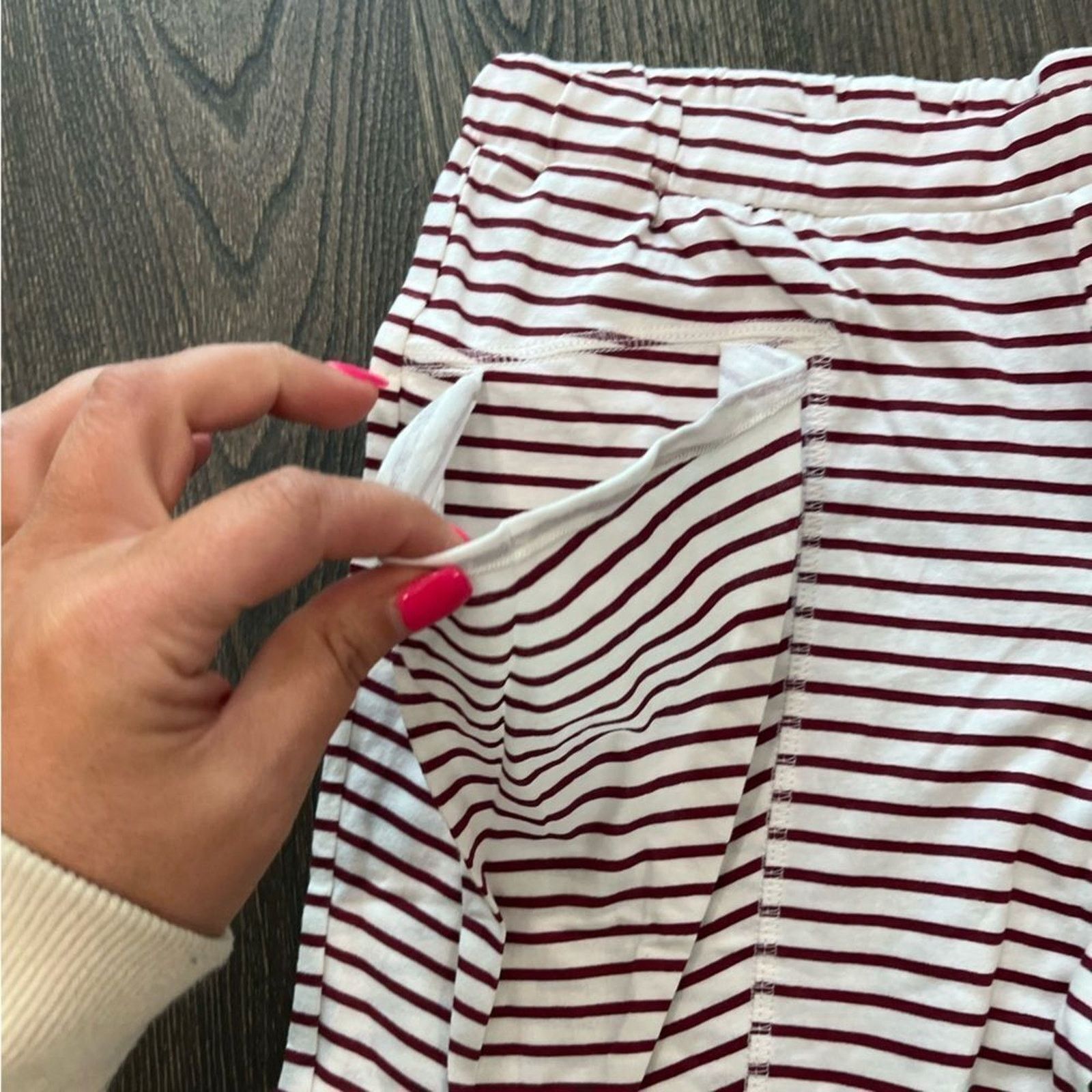 Vintage NWT Pacifica by Pacific Wine Stripe 100% Cotton Pants Size S Size 26" / US 2 / IT 38 - 4 Thumbnail