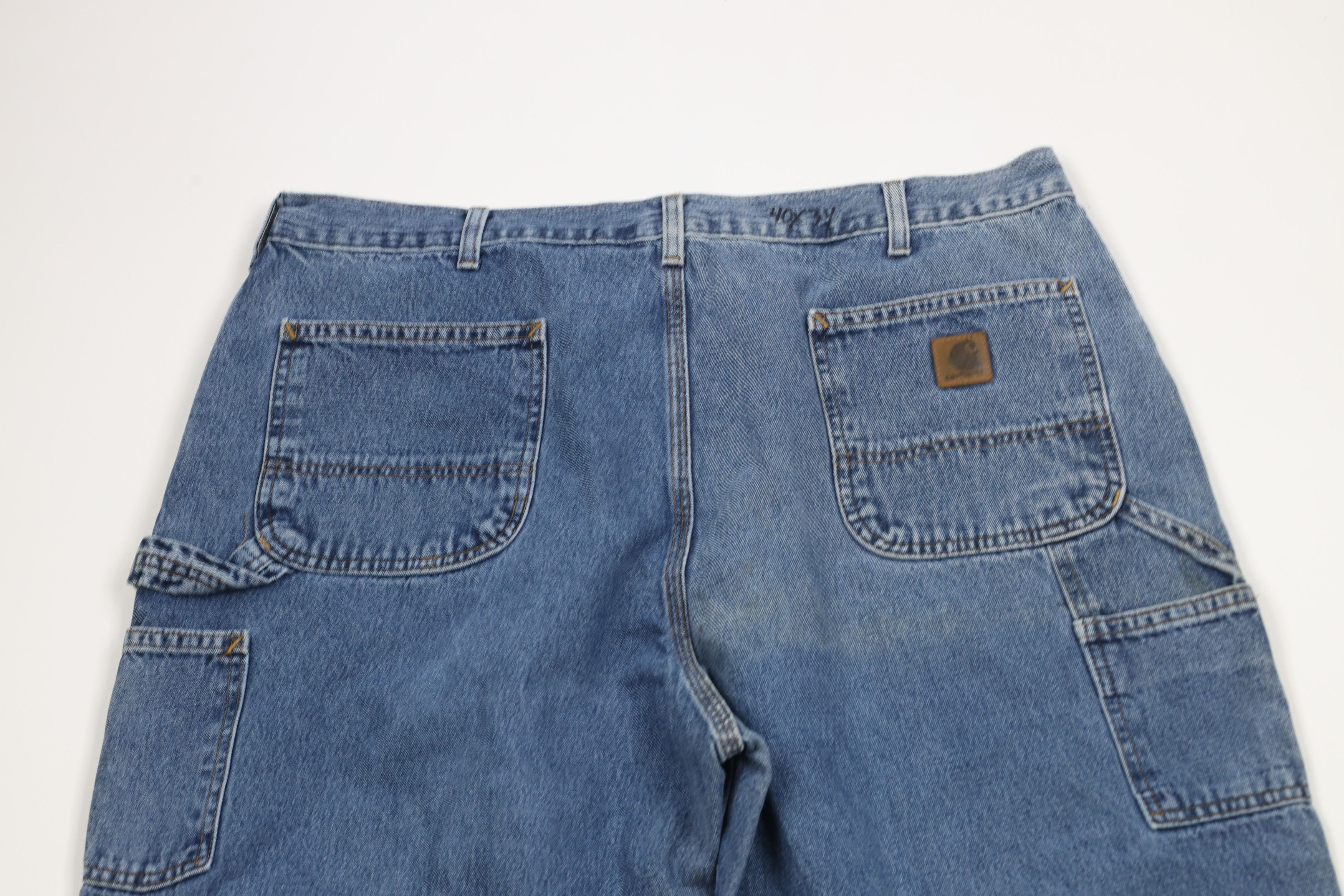 Carhartt × Vintage Vintage Carhartt Spell Wide Leg Dungaree Denim Jeans Blue Size US 38 / EU 54 - 12 Thumbnail