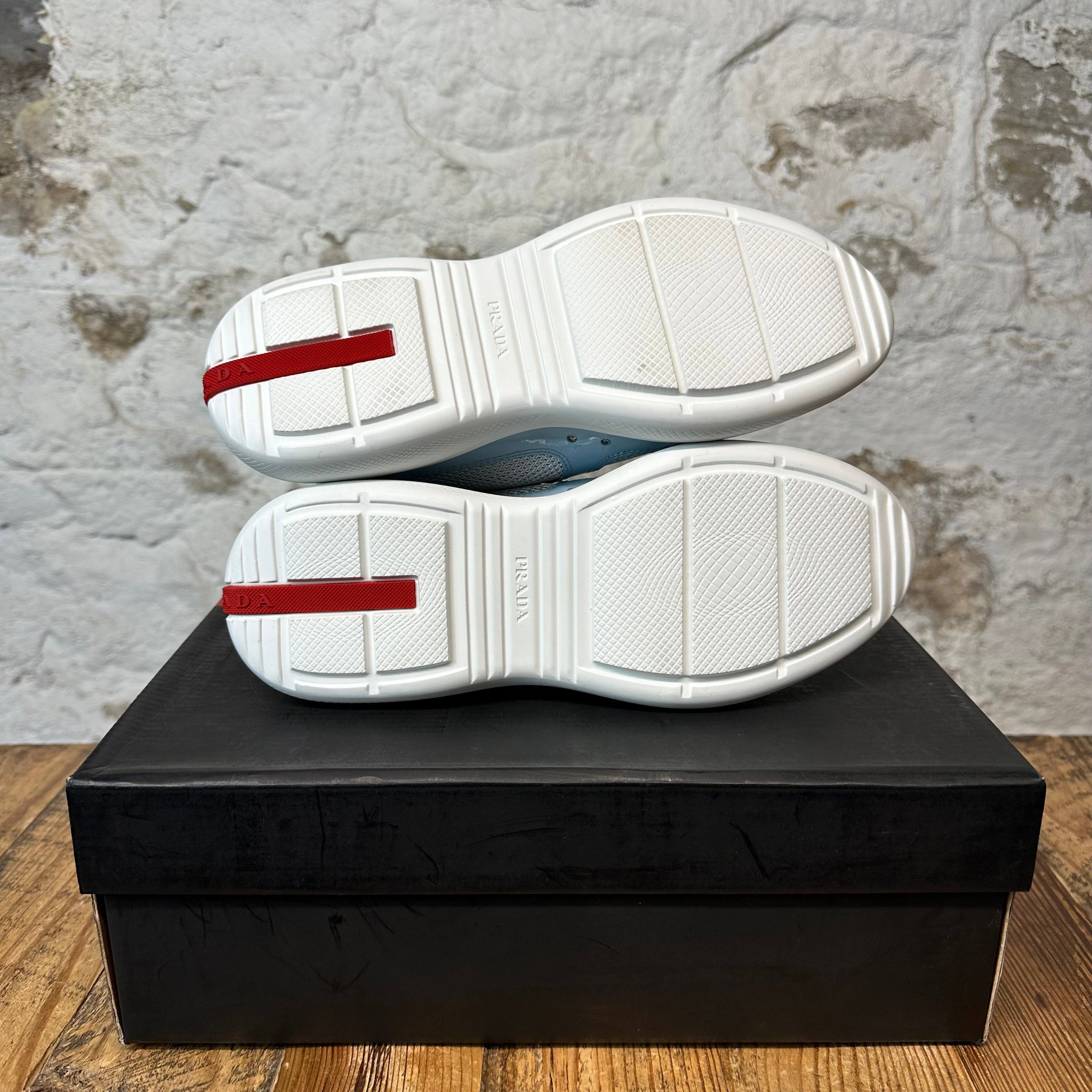 Prada Prada Americas Cup Light Blue Patent Sneaker Sz 5 (37) DS Size US 5 / EU 37 - 5 Thumbnail