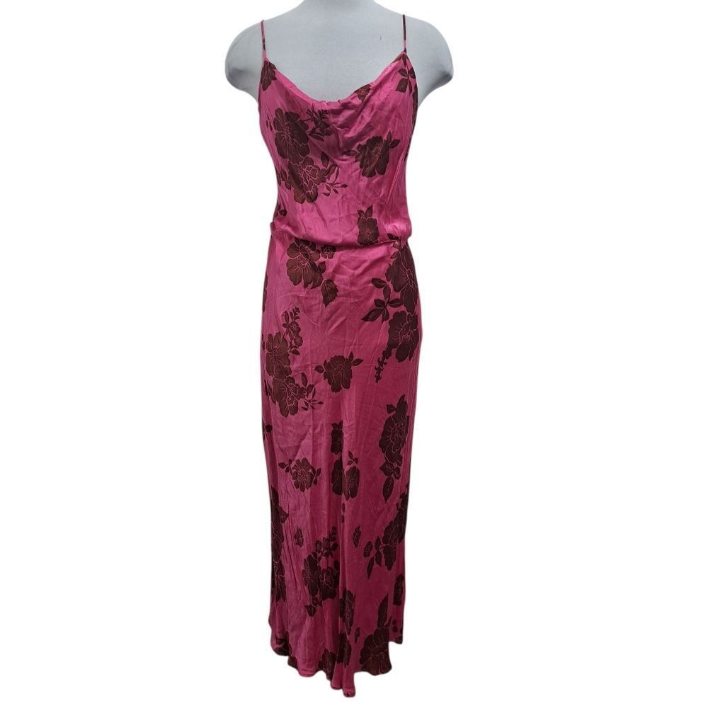 chinese dress ladies Zara Pink Floral Long Belt Detail Dress | Gently Used