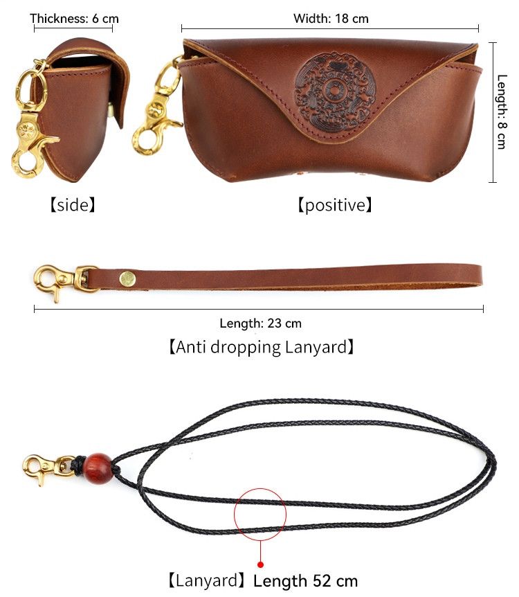 Leather Handmade Sunglasses Pouch Bag Size ONE SIZE - 6 Thumbnail