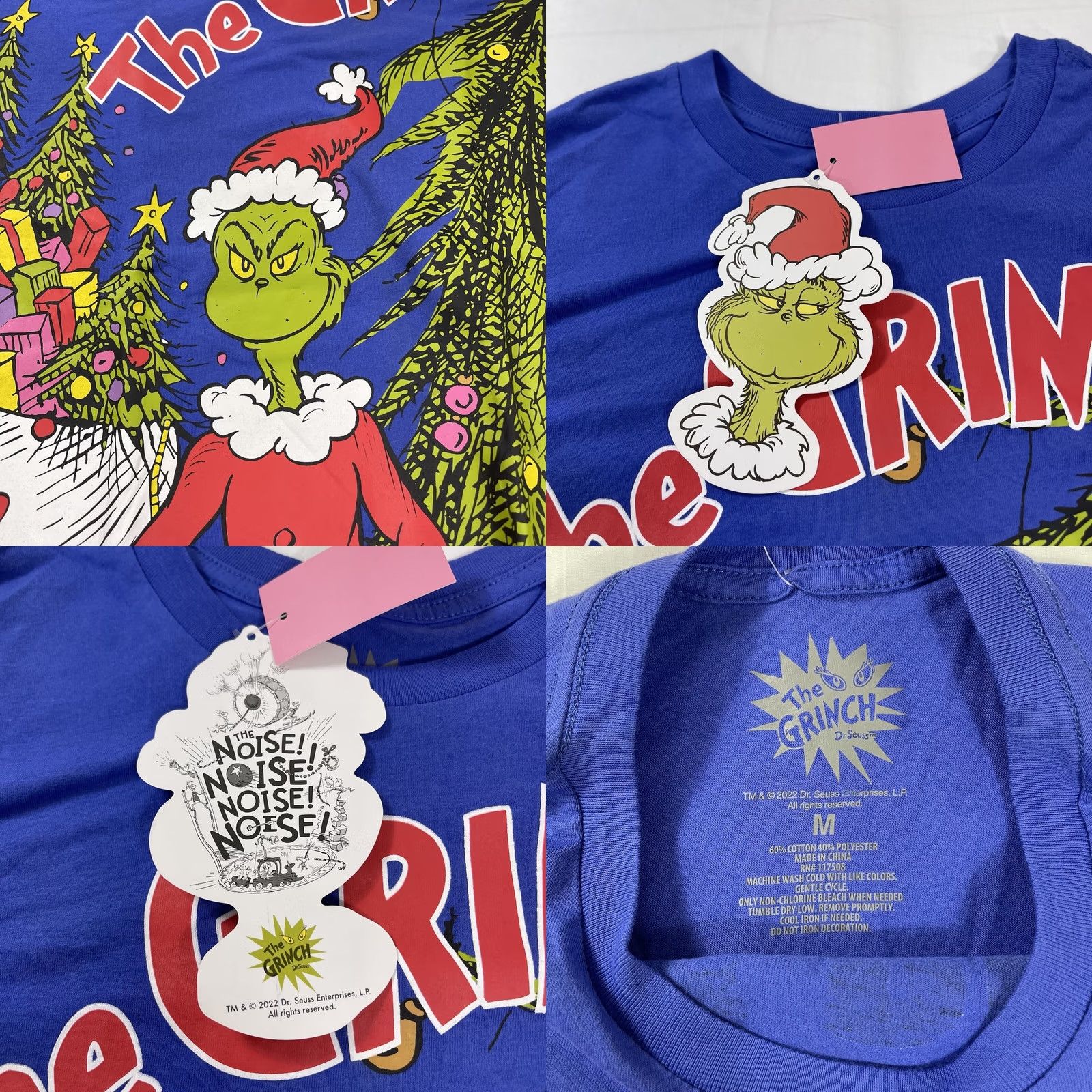 Vintage NWT Dr Seuss Sz M T-Shirt How The Grinch Stole Christmas 2022 AOP Wrap Graphic Size US M / EU 48-50 / 2 - 8 Thumbnail