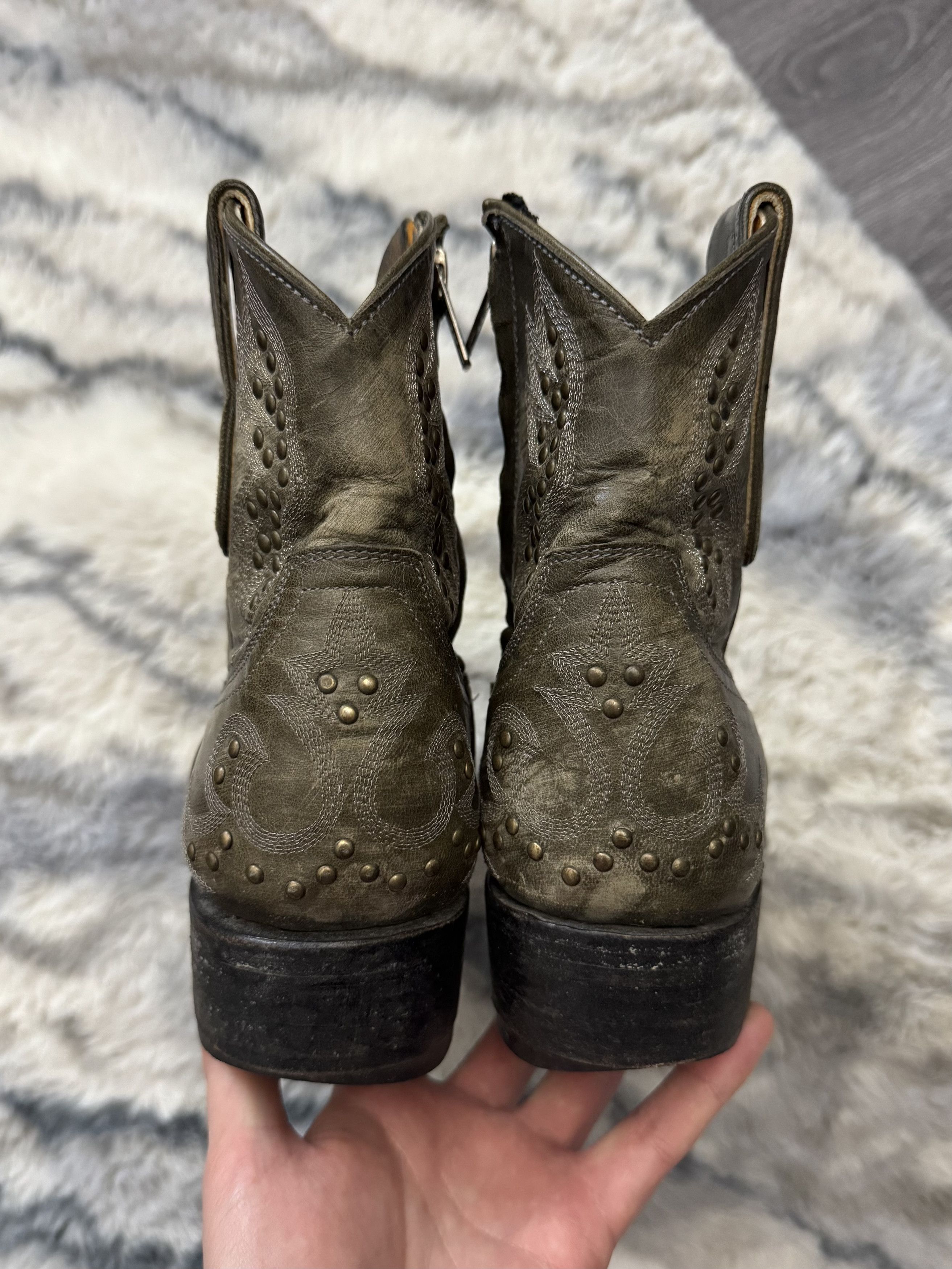 Old Gringo MEXICANA OLD GRINGO Leather Ankle Boot Studded Western Size US 8 / IT 38 - 8 Thumbnail