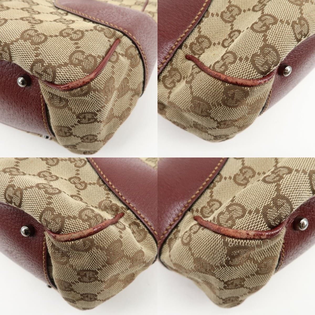 Gucci Gucci GG Monogram Canvas & Leather Tote Beige Size ONE SIZE - 5 Thumbnail