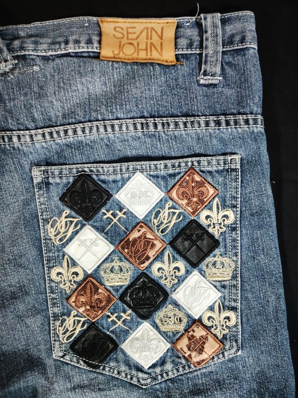 Sean John Sean John Y2K Baggy Patchwork Denim Jeans Size US 41 - 4 Thumbnail