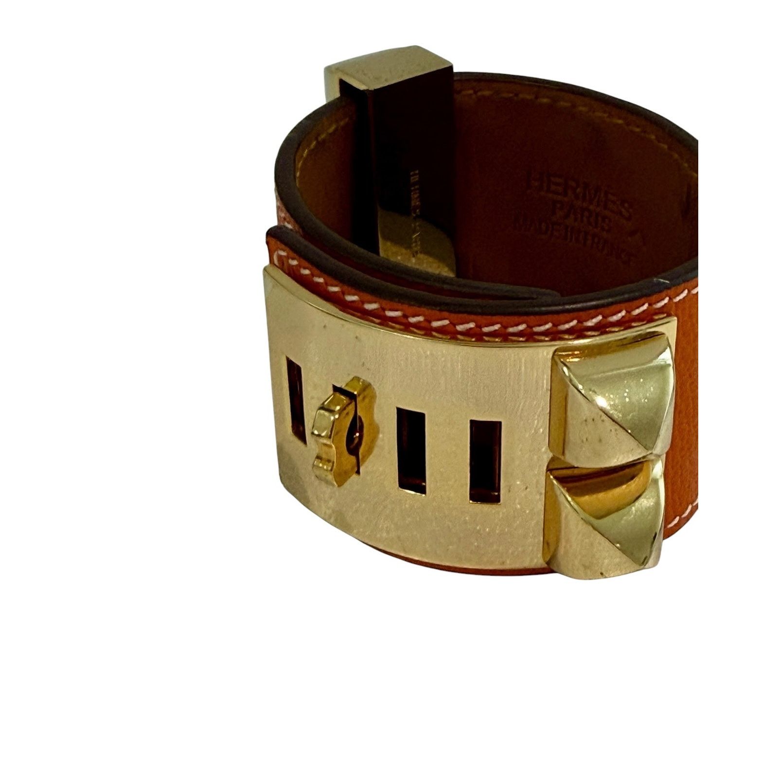 Hermes HERMES Epsom Collier de Chien CDC Bracelet S in Orange Size ONE SIZE - 3 Thumbnail