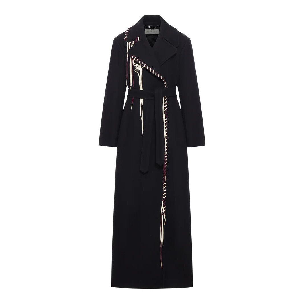 Dries Van Noten DRIES VAN NOTEN Decorated Black Wool Coat New & Authentic (W Size S / US 4 / IT 40 - 1 Thumbnail