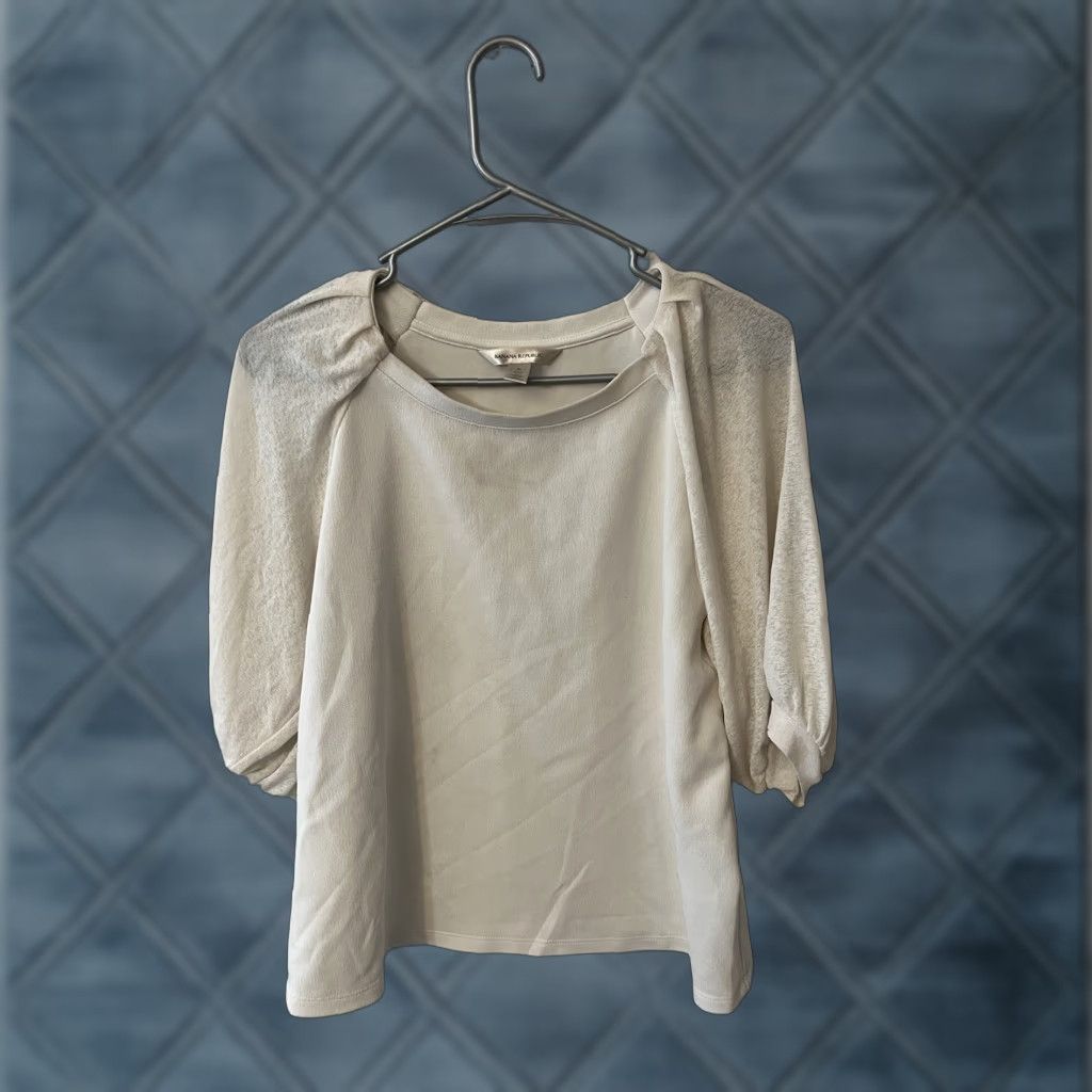 Banana Republic BANANA REPUBLIC Balloon-Sleeve Top White M Adult Women Shirt Womens Balloon Sleeve Top 97% polyester 3% spandex Size M / US 6-8 / IT 42-44 - 1 Thumbnail