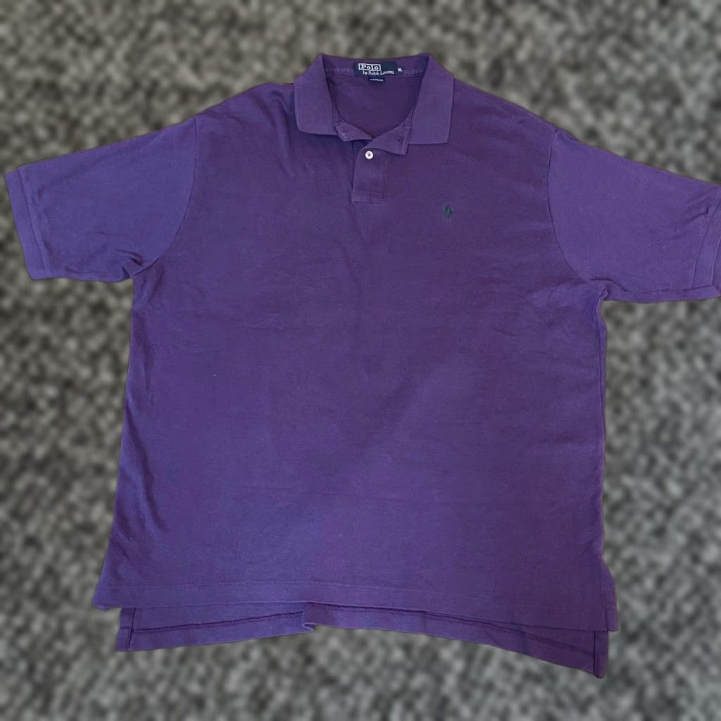 Polo Ralph Lauren VINTAGE Polo Ralph Lauren Shirt Mens XL Purple Short Sleeve Classic Fit 90s USA Size US XL / EU 56 / 4 - 1 Thumbnail