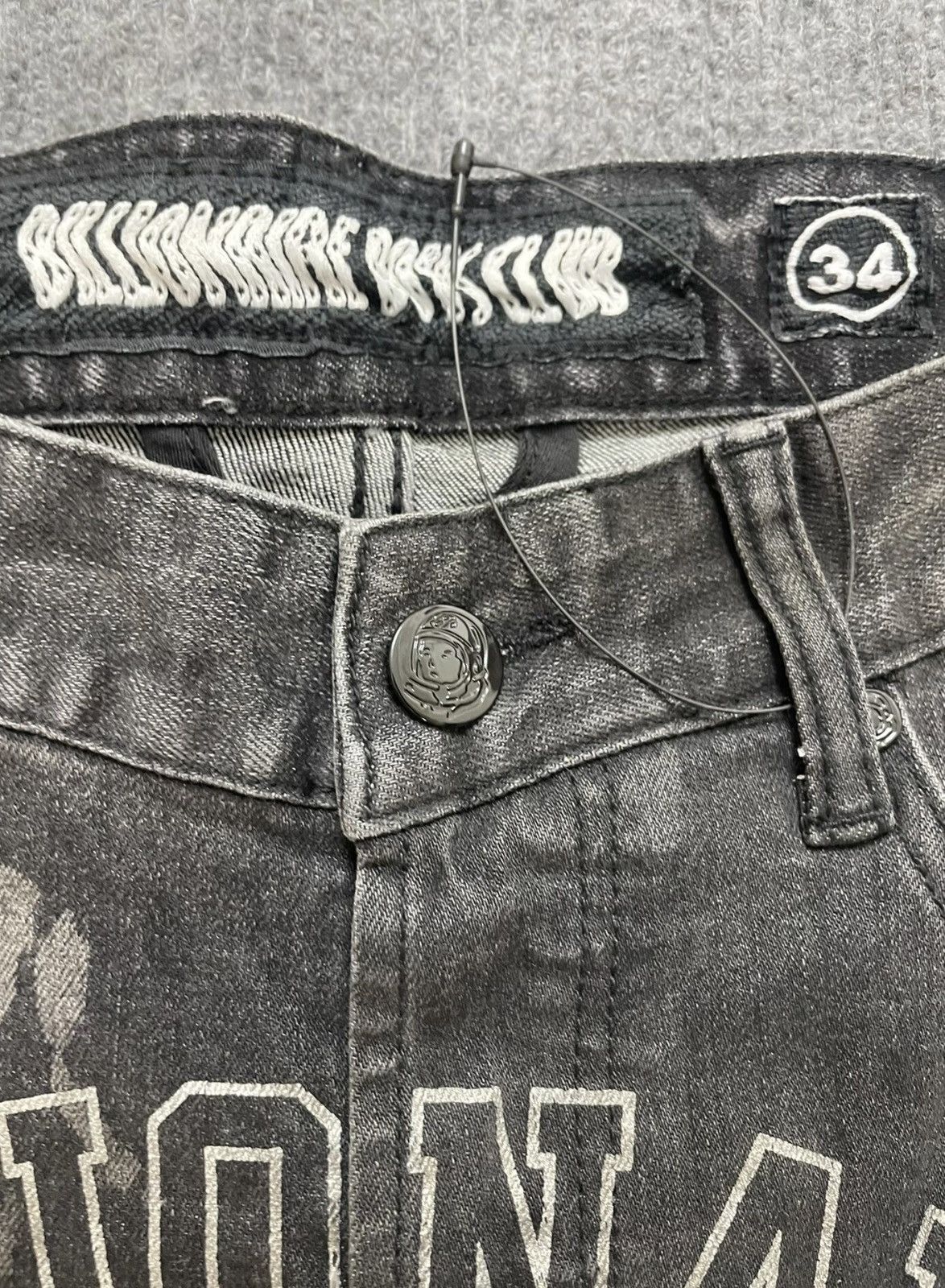 Billionaire Boys Club BBC Distressed Embroidered Slim-Fit Stretch Jeans Size US 34 / EU 50 - 3 Thumbnail
