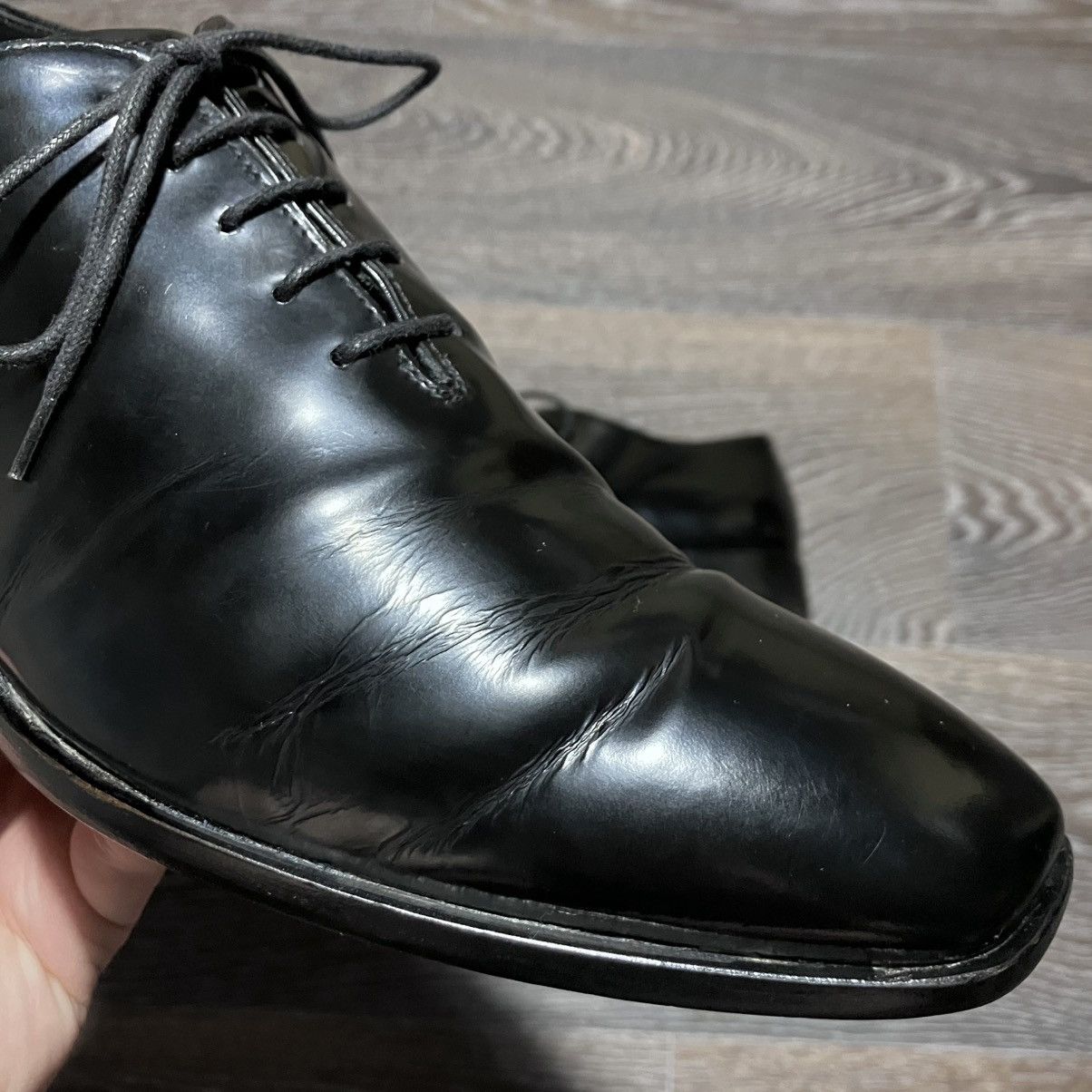 Prada Vintage PRADA Men’s Patent Leather Oxford Black Dress Shoes Size US 7.5 / EU 40-41 - 14 Thumbnail