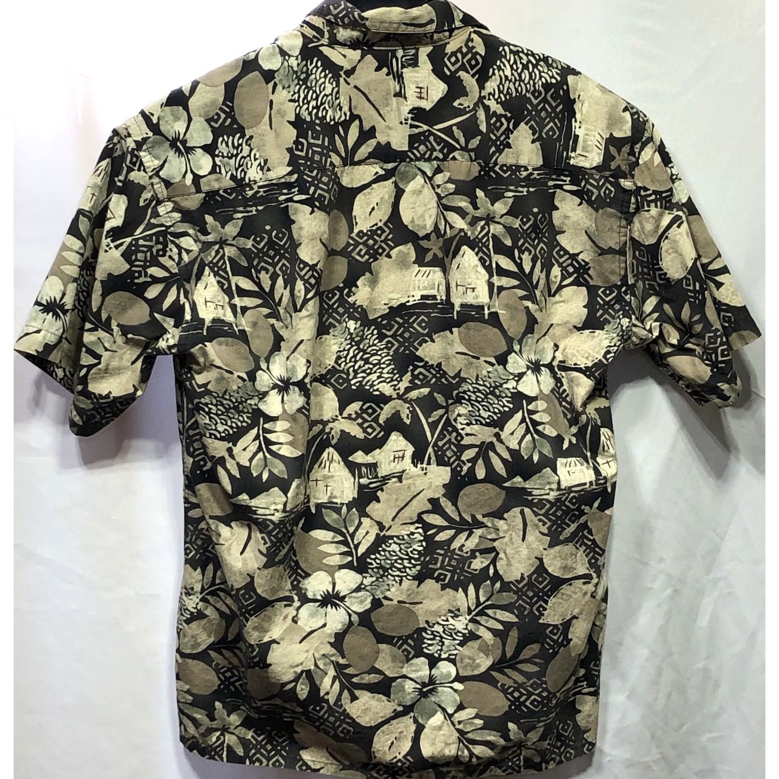 Pierre Cardin VINTAGE Pierre Cardin Hawaiian Shirt M Brown Cotton Button-Up Short Sleeve Beach Luau Tiki Surf Floral Pattern Mens - 90s Size US M / EU 48-50 / 2 - 2 Thumbnail
