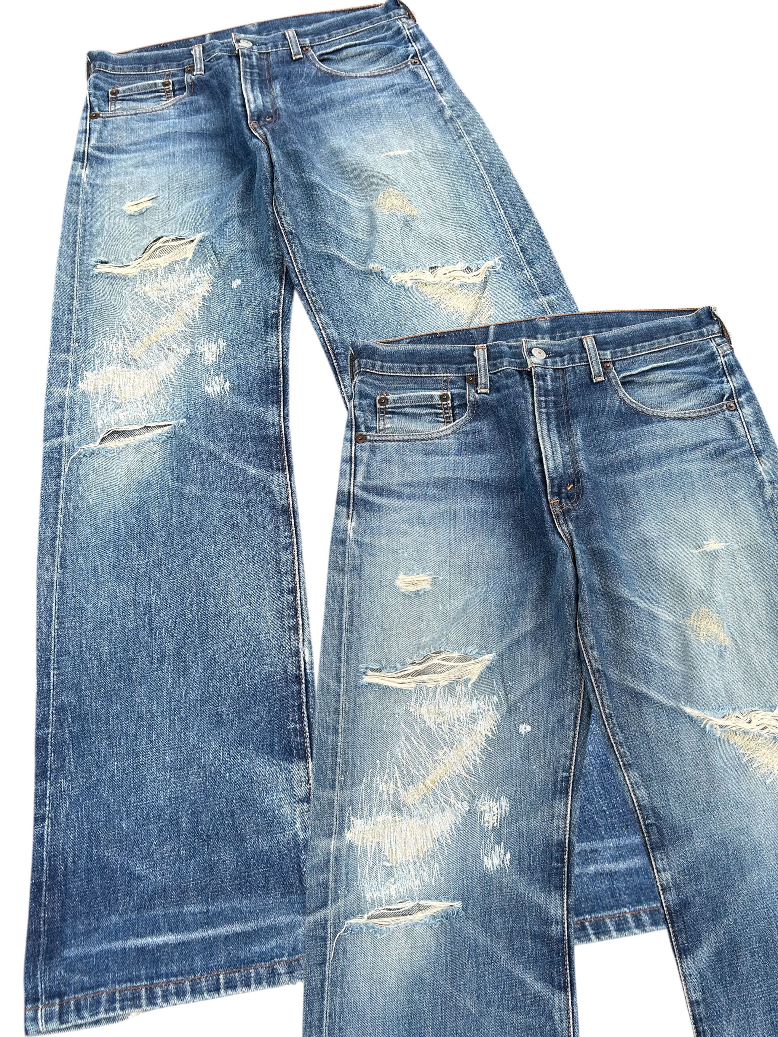 Japanese Brand × Kapital × Vintage THRASHED Vintage Levi's big E Reconstructed Repair Denim Size US 33 - 1 Thumbnail