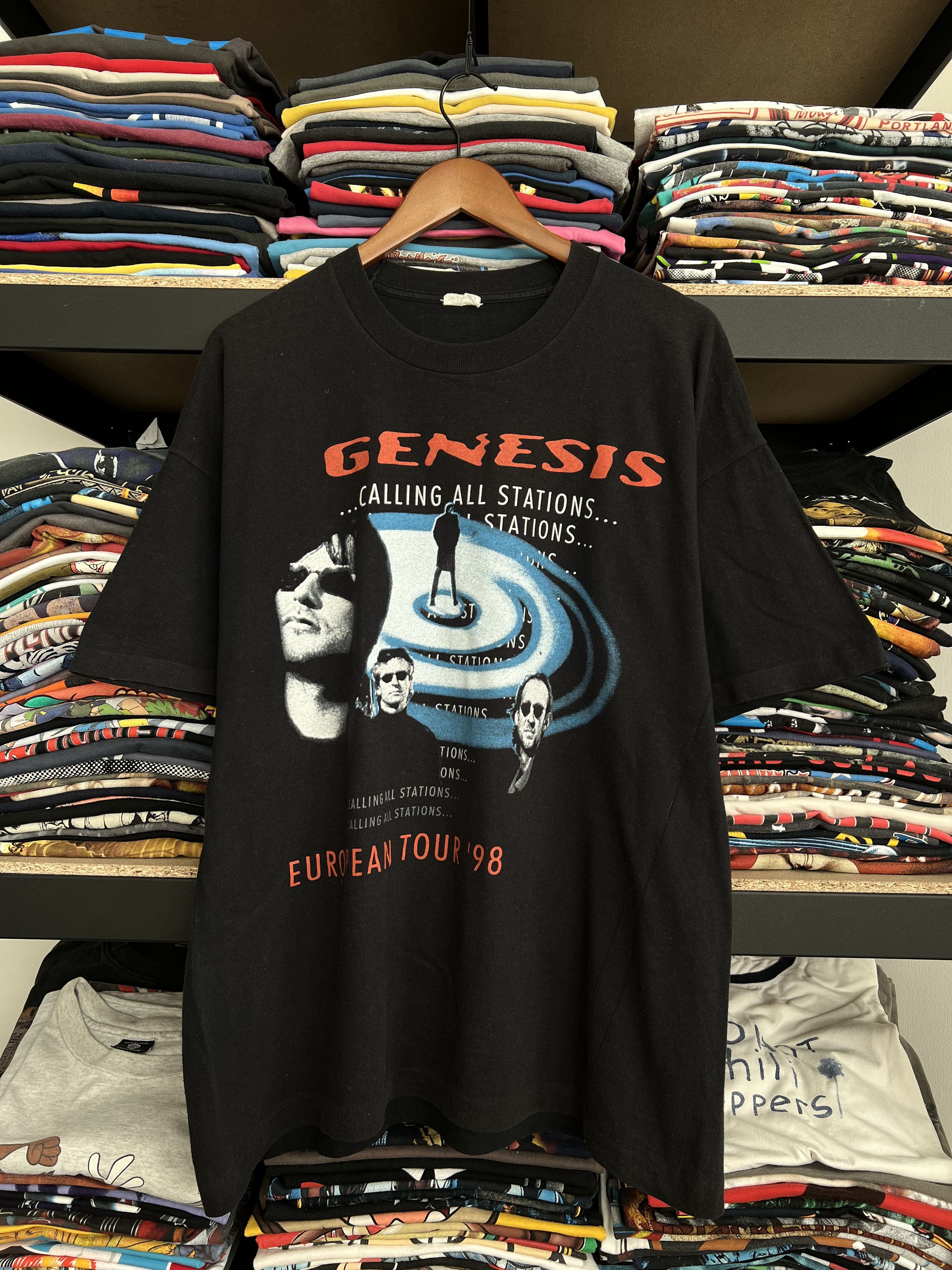 Band Tees × Vintage Vintage 1998 Genesis European Tour 98 Black Tee Size US XL / EU 56 / 4 - 1 Thumbnail