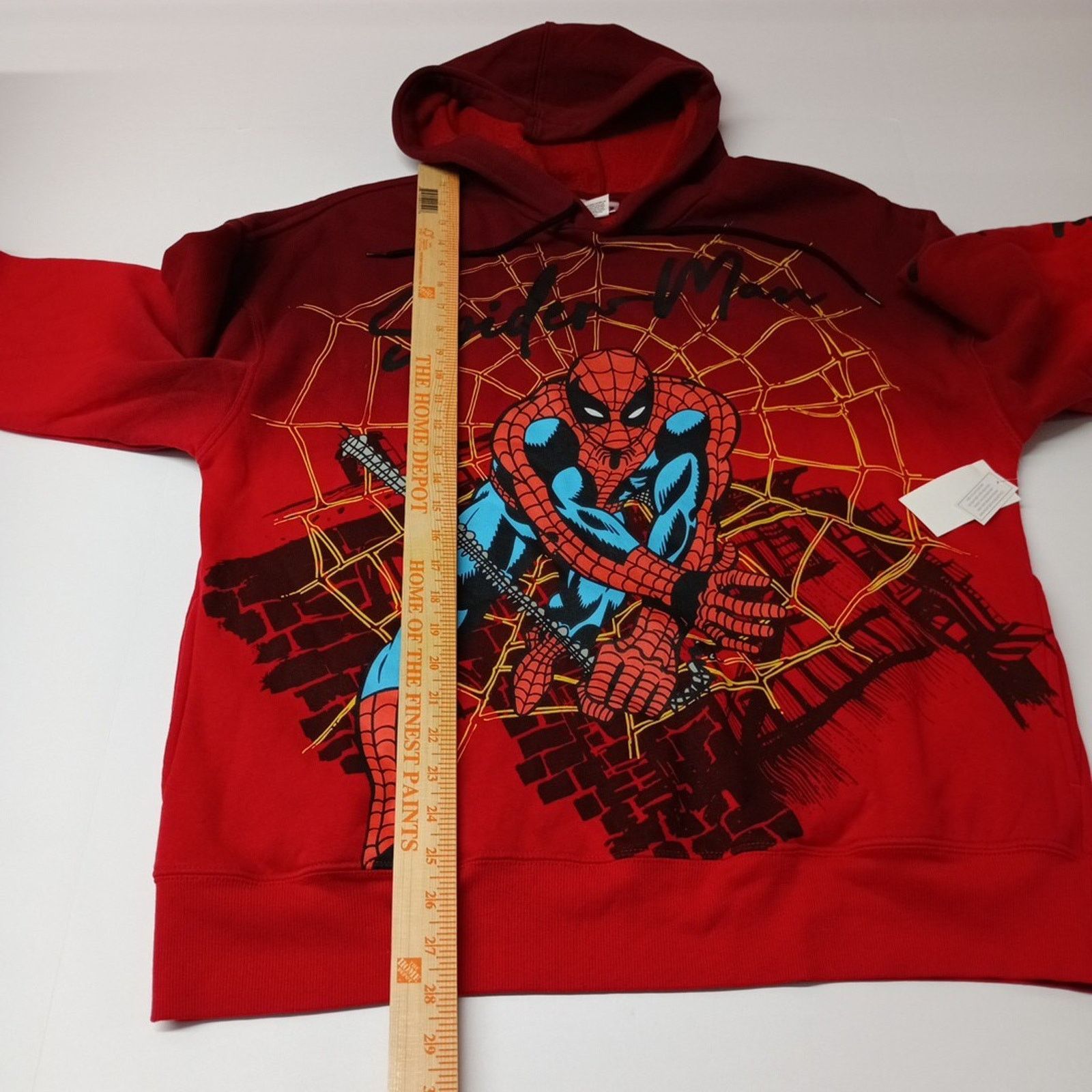 Marvel Comics Marvel Spider-Man Hoodie Red Logo Men's M Medium Pockets Size US M / EU 48-50 / 2 - 7 Thumbnail