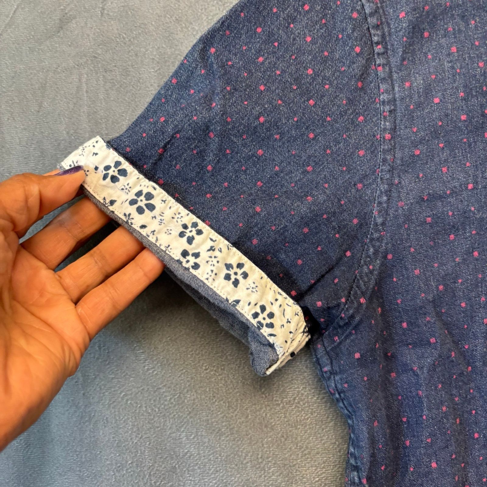 7Diamonds 7 Diamonds Stretch Dot Chambray Button Up Shirt Small Indie Size US S / EU 44-46 / 1 - 3 Thumbnail