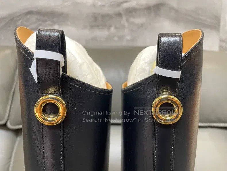 Loro Piana LORO PIANA Small calfskin metal buckle boots with rounded Size US 7.5 / IT 37.5 - 6 Thumbnail