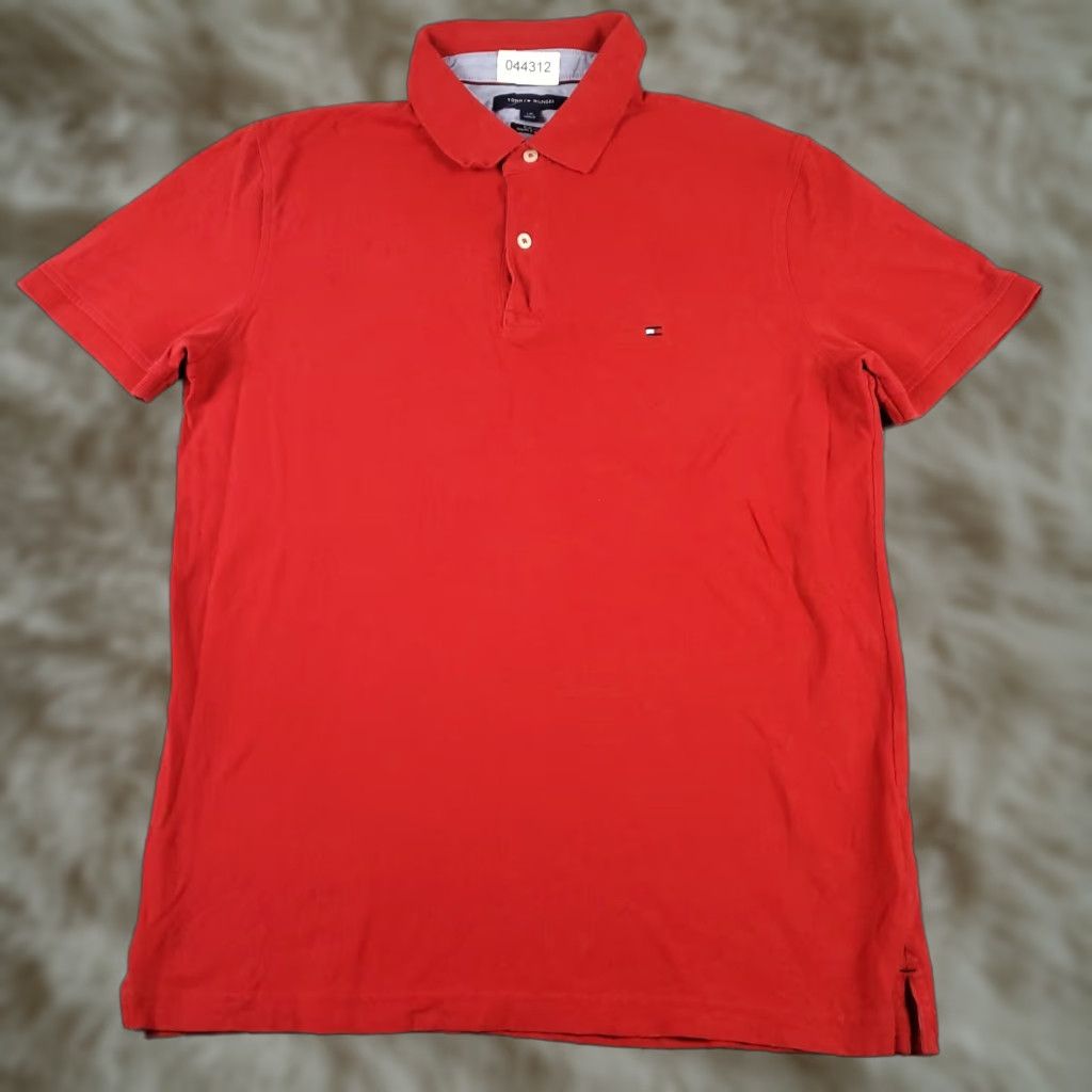 Tommy Hilfiger Tommy Hilfiger Polo Shirt Mens Large Red Casual Short Sleeve Polo Shirt Mens L Red Modern Preppy Brand Shirt Mens Size US L / EU 52-54 / 3 - 1 Thumbnail