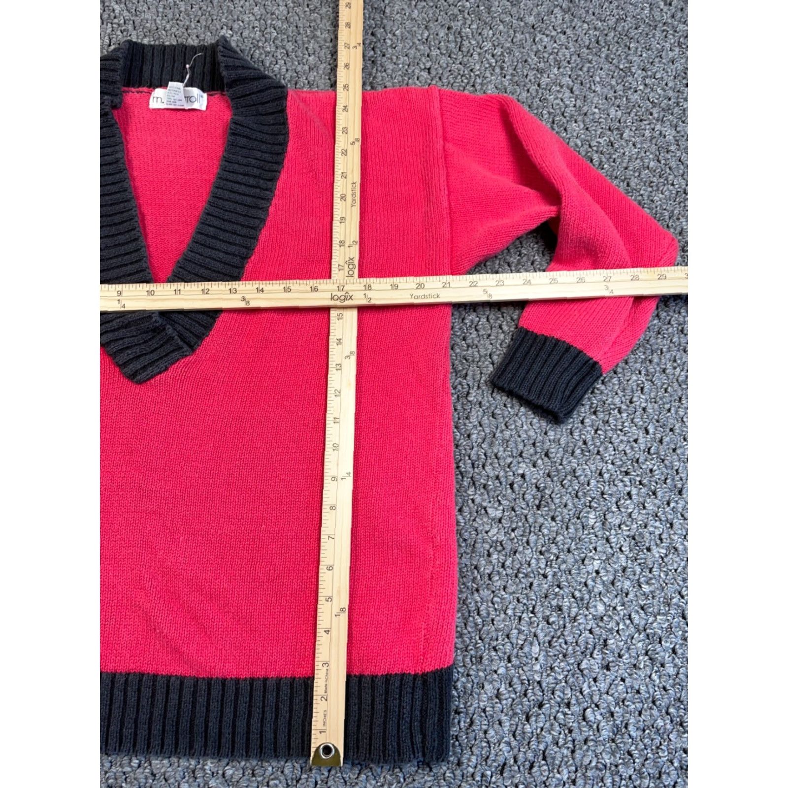 Vintage VINTAGE Preppy Tennis Style V-Neck Sweater Women's Medium Washed Red Ramie Cotton Size M / US 6-8 / IT 42-44 - 5 Thumbnail