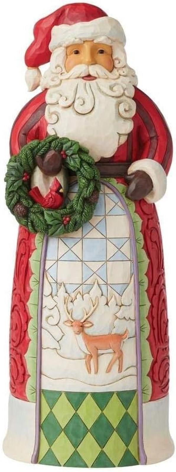 Other Enesco Jim Shore Heartwood Creek Santa Holding Wreath Statue Size ONE SIZE - 1 Thumbnail