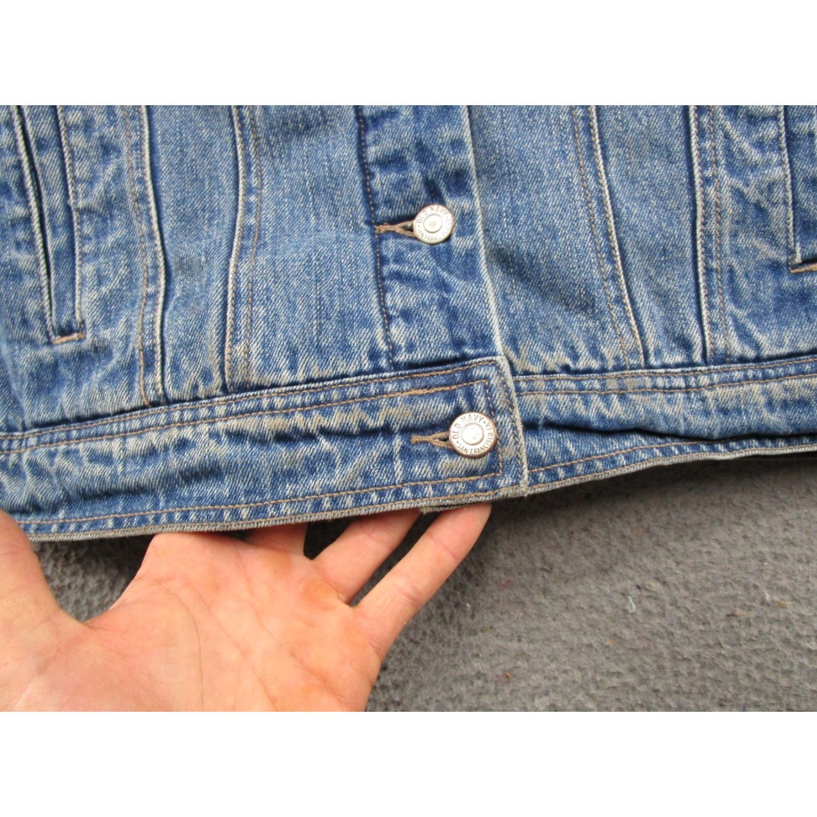 Old Navy Old Navy Denim Jacket Blue L Women's Button Up Lined Cotton Trucker Casual Vintage No Size L / US 10 / IT 46 - 4 Thumbnail