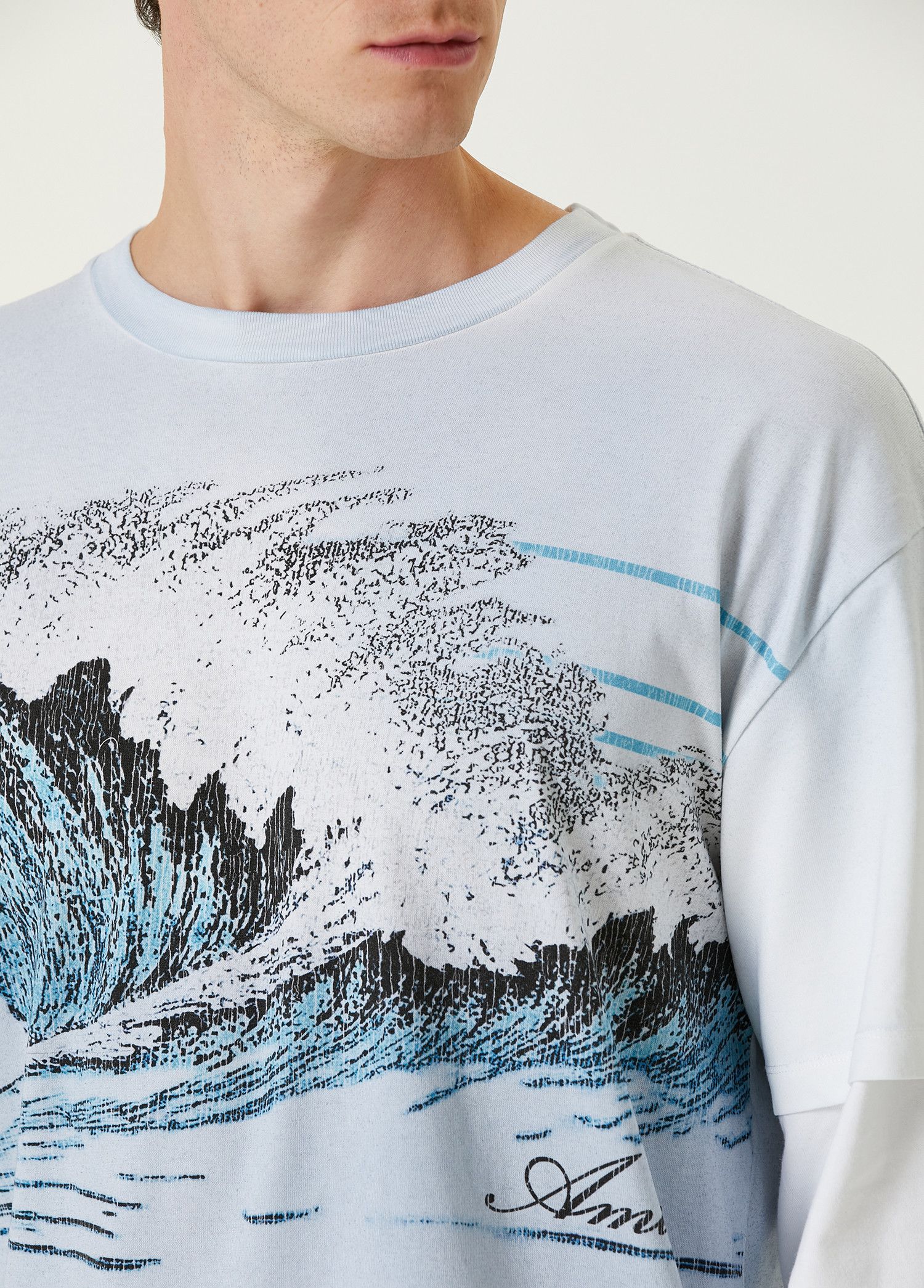 Amiri o1s1wg110825 Vintage Wave Layered T-Shirt in Blue Size US S / EU 44-46 / 1 - 5 Thumbnail
