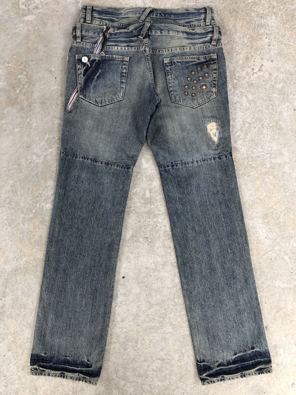 PPFM PPFM Double Waist Distressed Jeans Size US 33 - 2 Thumbnail