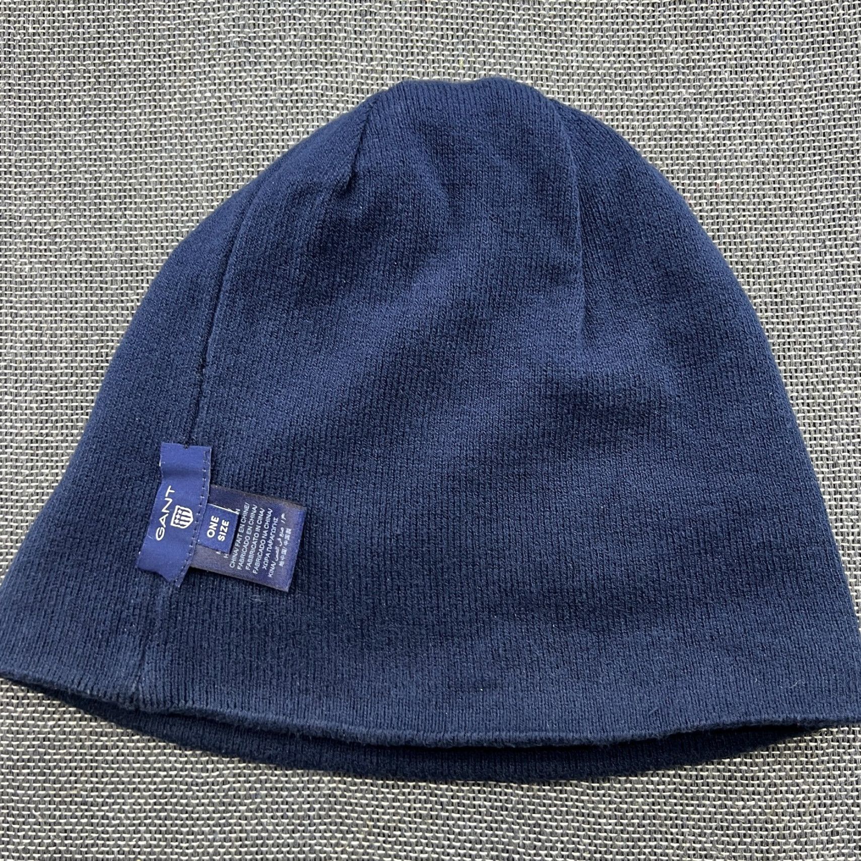 Gant GANT Beanie Hat One Size Navy Blue Spellout OSFA Unisex Adults Knit Lightweight Reversible Stretch Ballpark OSFA Mens Womens Size ONE SIZE - 4 Thumbnail