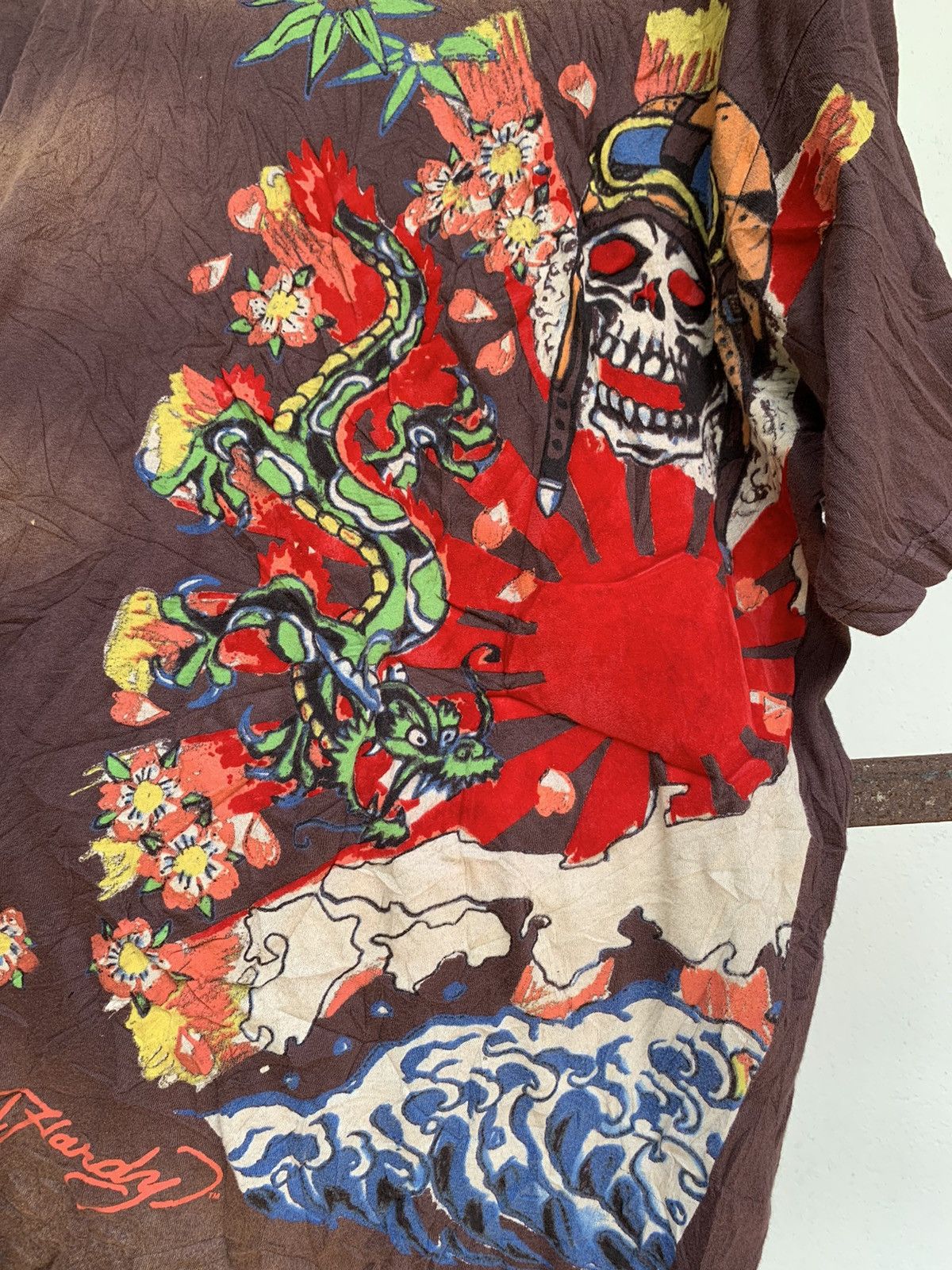 Christian Audigier × Ed Hardy Ed Hardy By Christian Audigier Skull Dragon Two Tone Shirt☠️🐉 Size US XL / EU 56 / 4 - 18 Thumbnail