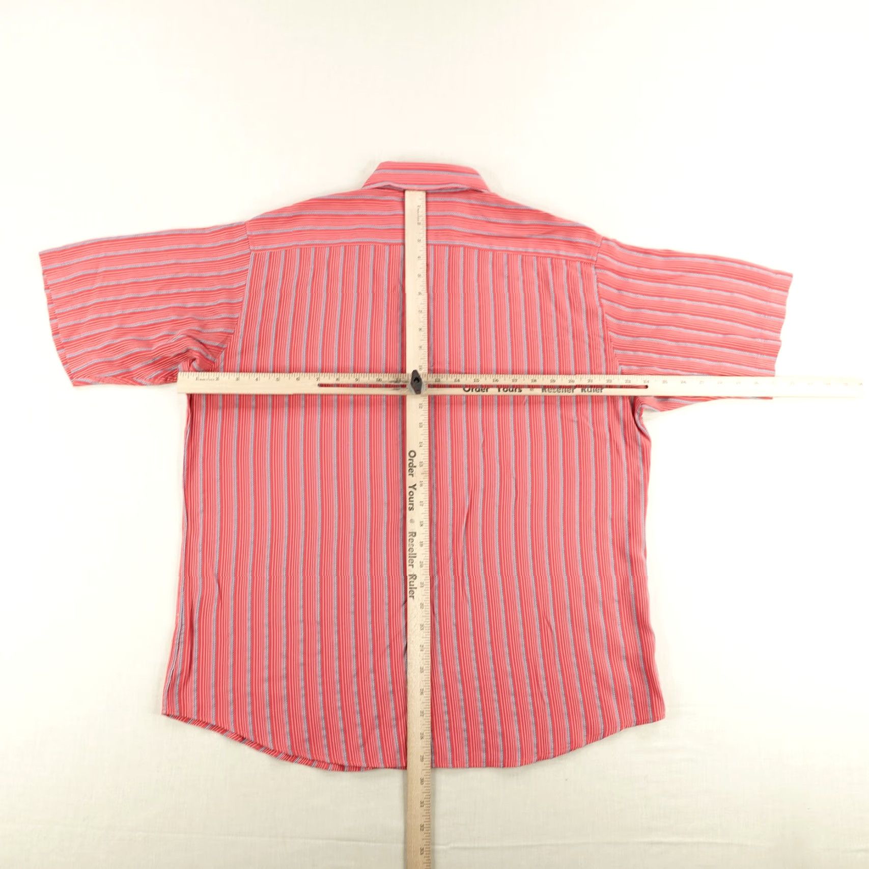 BUGATCHI Bugatchi Uomo Shirt Mens Large Red Striped Short Sleeve Button-Up Modal Rayon Size US L / EU 52-54 / 3 - 5 Thumbnail
