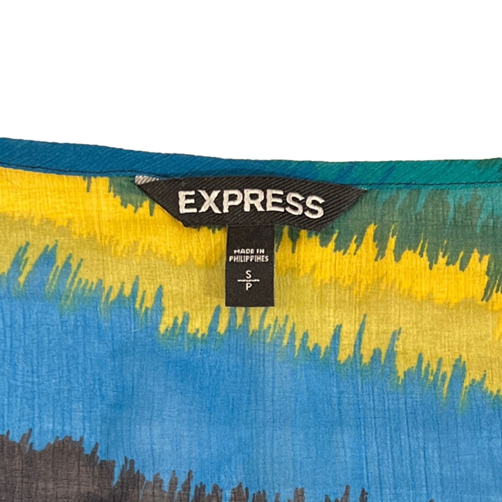 Express Express Blouse Women S Blue Sheer Top Work Business Casual Size S / US 4 / IT 40 - 9 Thumbnail
