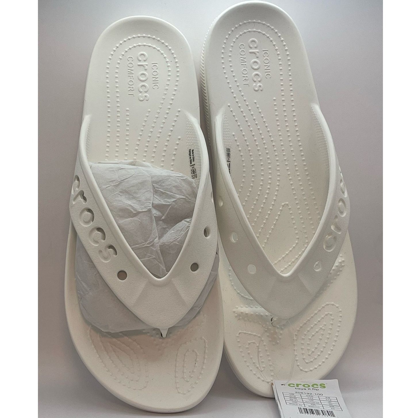 Crocs Crocs White Platform Flip Flops Sandals Slippers Size 12 NWT Size US 12 / EU 45 - 2 Thumbnail