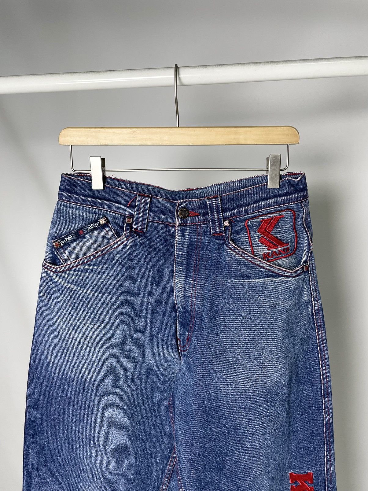 Karl Kani Karl Kani Vintage 90’s 👺 Embroidered Hip Hop Jeans like Fubu Size US 28 / EU 44 - 12 Thumbnail