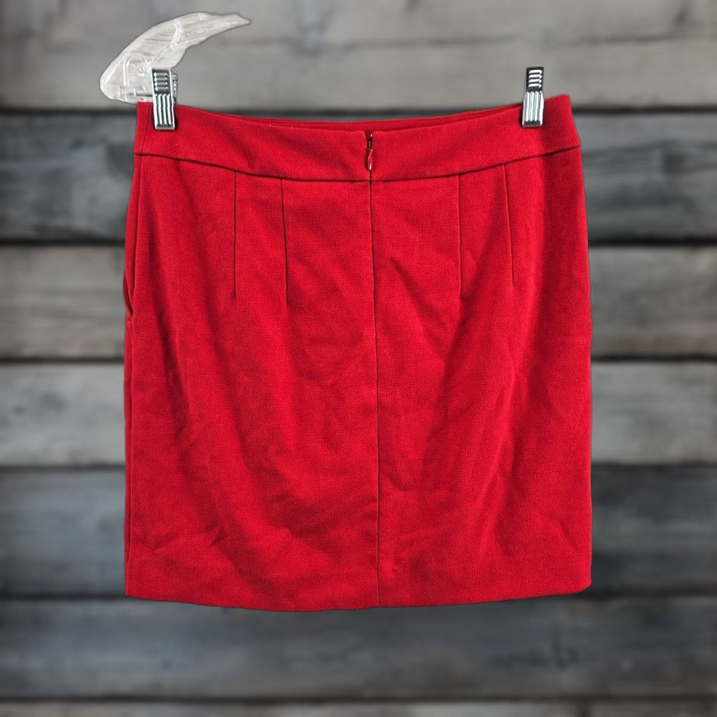 Loft VINTAGE LOFT Ann Taylor SKIRT, Pencil, Red, Size 4, Zip, Solid, Short, Womens Size 27" / US 4 / IT 40 - 1 Thumbnail