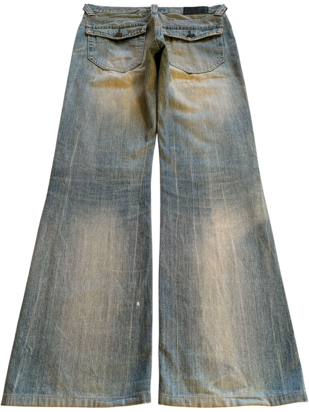 Uniqlo Vintage Uniqlo Rusty Mud Wash Distressed Ripped Flare Jeans Size US 33 - 2 Thumbnail