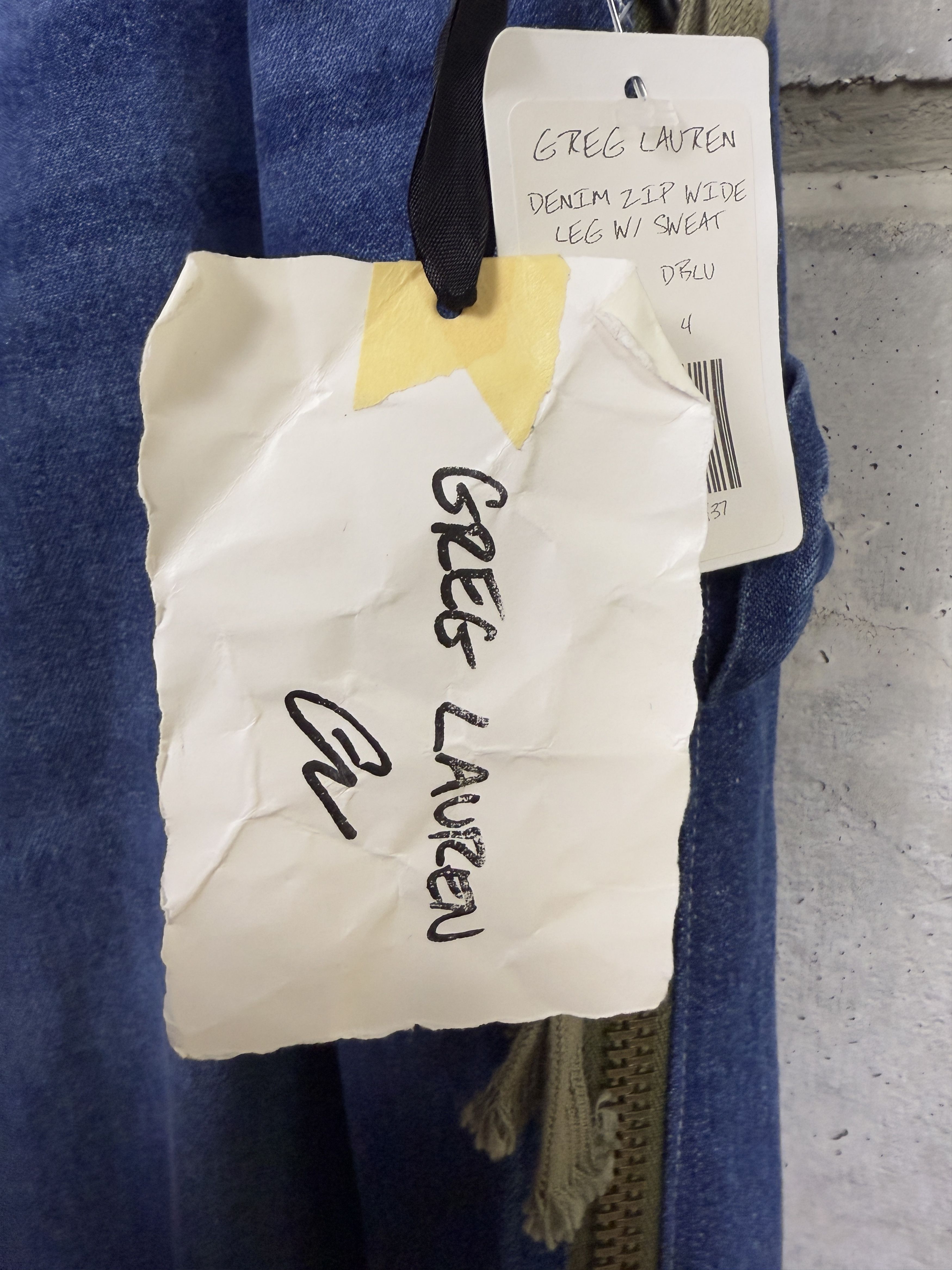Greg Lauren $1700 Greg Lauren Denim Wide Leg Jeans with Sweats Size US 38 / EU 54 - 9 Thumbnail