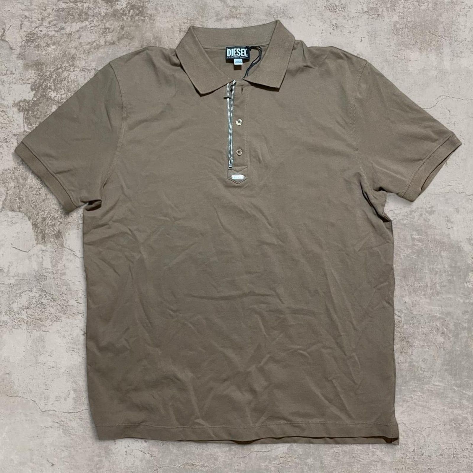 Diesel 2000s diesel brown quarter zip button up polo shirt size XXL Size US XXL / EU 58 / 5 - 1 Thumbnail