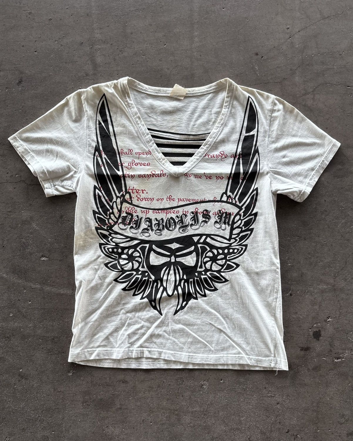 Le Grande Bleu (L.G.B.) Y2k Angels Wings Vneck Shirt Size US M / EU 48-50 / 2 - 1 Thumbnail