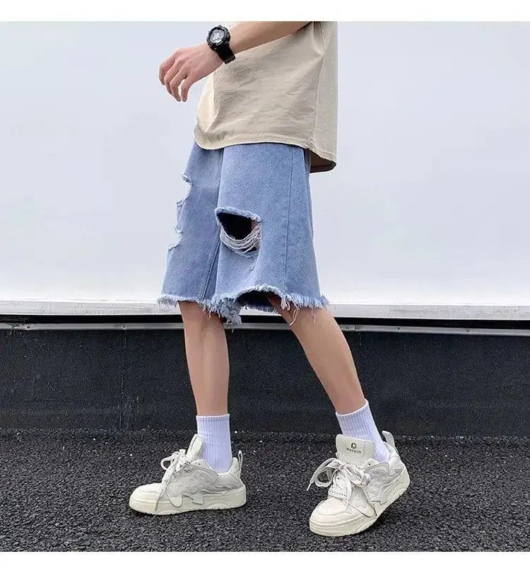 Japanese Brand Straight casual distressed rough edge jeans Size US 32 / EU 48 - 4 Thumbnail