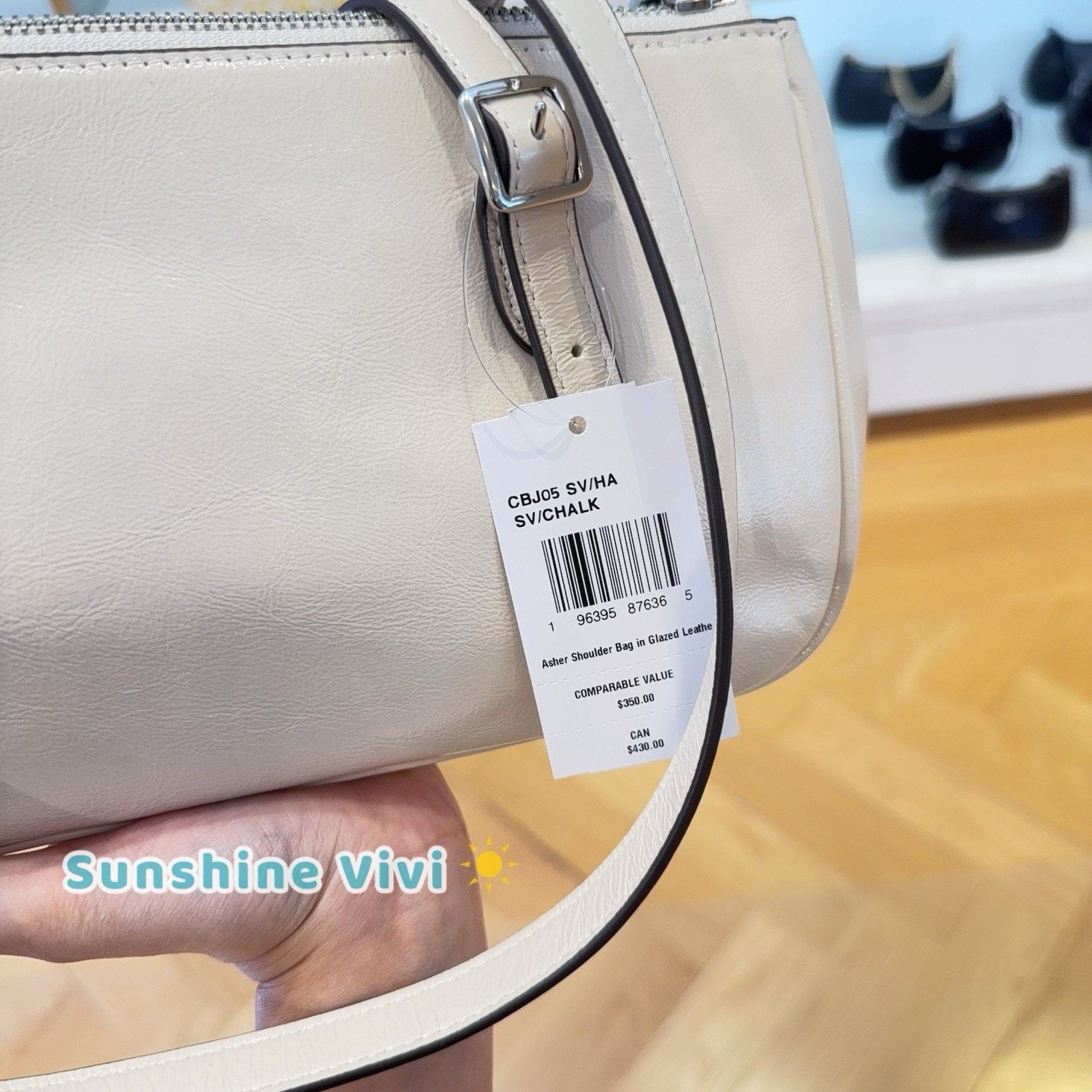 Coach NWT Coach Asher Shoulder Bag CBJ05 Glazed Leathe Chalk Size ONE SIZE - 2 Thumbnail