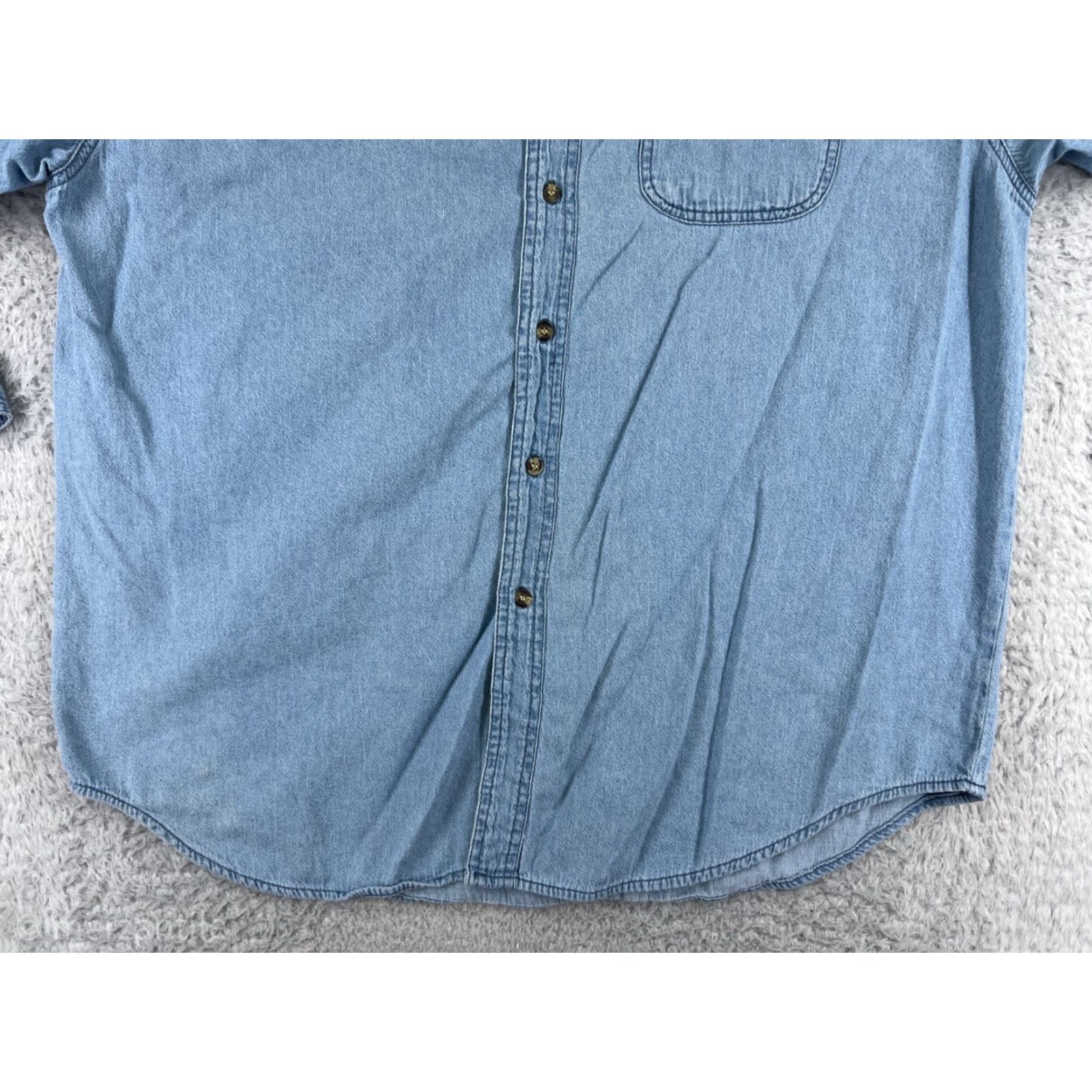 Paradise Paradise Point Shirt Mens 2XL XXL Blue Denim Button Up Ministries Religious Dove Size US XXL / EU 58 / 5 - 7 Thumbnail