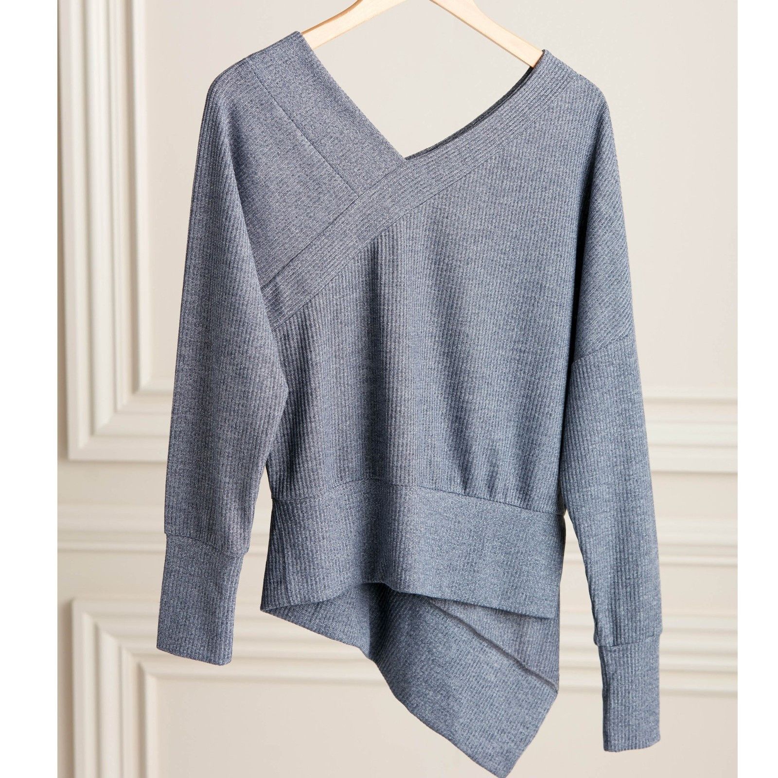 Other Stella & Dot The Double V Sweater in Chambray Blue Colorway Size M / US 6-8 / IT 42-44 - 4 Thumbnail
